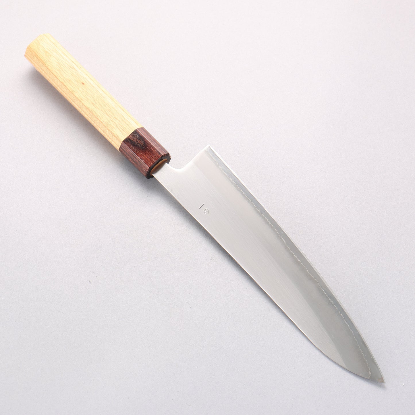 翁流 白一鋼 牛刀包丁 210mm ケヤキ柄 - 清助刃物