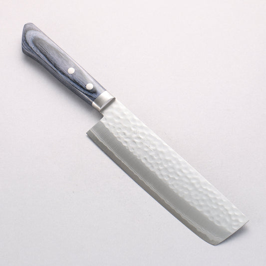 訓平 刻流（こくりゅう） V金10号 鎚目 ダマスカス 薄刃包丁 165mm 合板 (紺色)柄