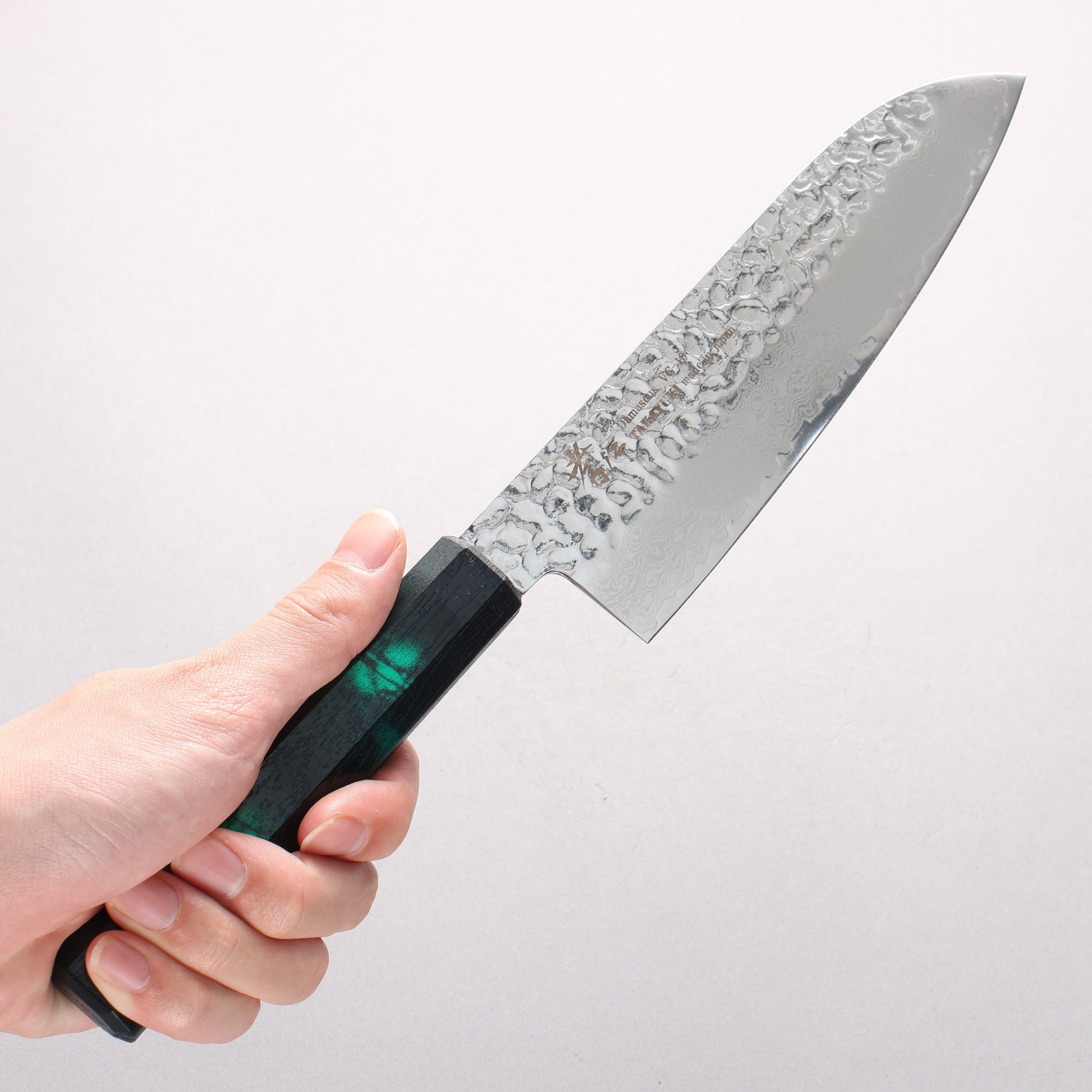堺 孝行 なないろ VG10 33層 三徳包丁 180mm ABS樹脂(緑べっ甲)柄 - 清助刃物