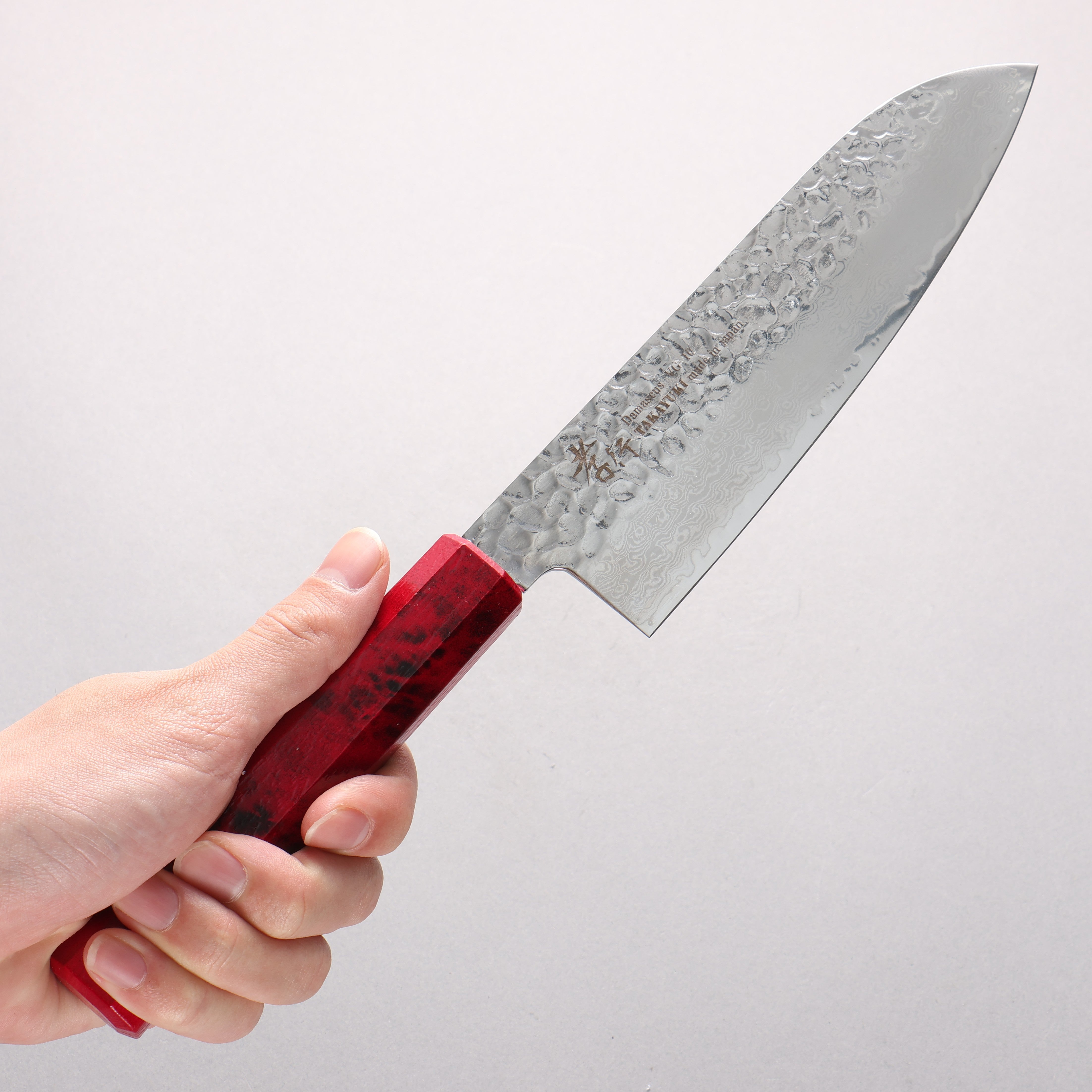 堺 孝行 なないろ VG10 33層 三徳包丁 180mm ABS樹脂(赤べっ甲)柄 - 清助刃物