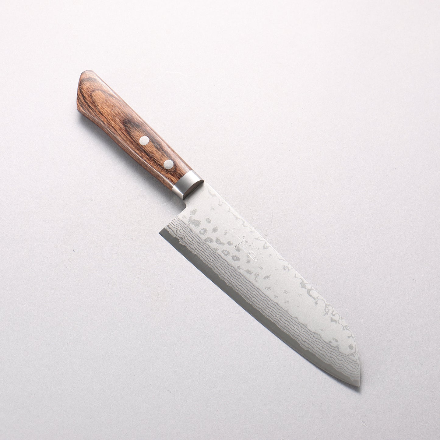 訓平 彩流（さいりゅう） V金10号 ダマスカス 三徳包丁 170mm 合板 (スコッチ色)柄 - 清助刃物