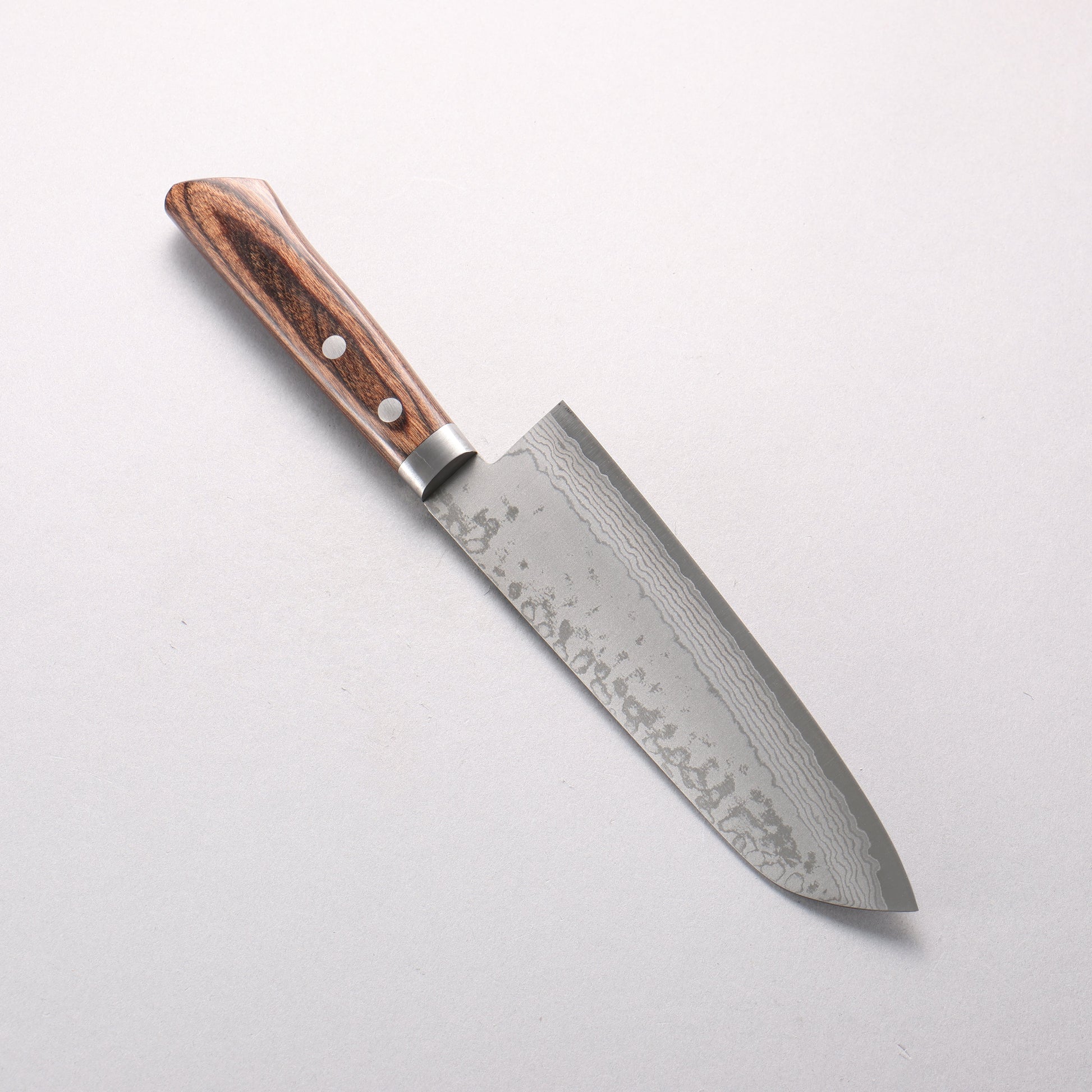訓平 彩流（さいりゅう） V金10号 ダマスカス 三徳包丁 170mm 合板 (スコッチ色)柄 - 清助刃物