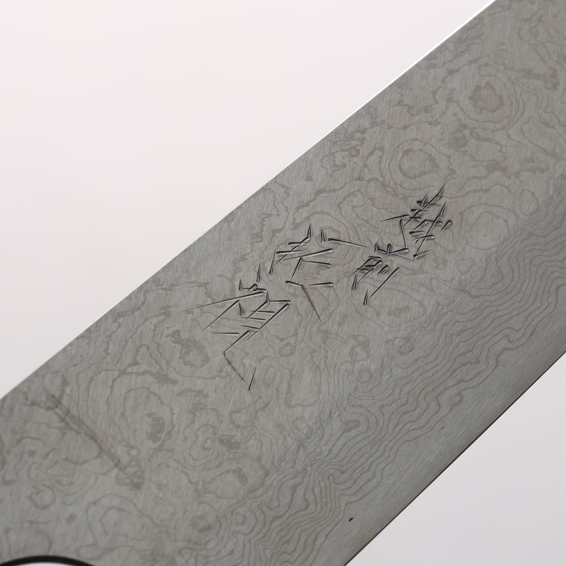 池田拓視 酔狂 V金10号 磨き仕上げ ダマスカス 筋引包丁 210mm 黒檀 (赤ターコイズリング付き）柄 - 清助刃物