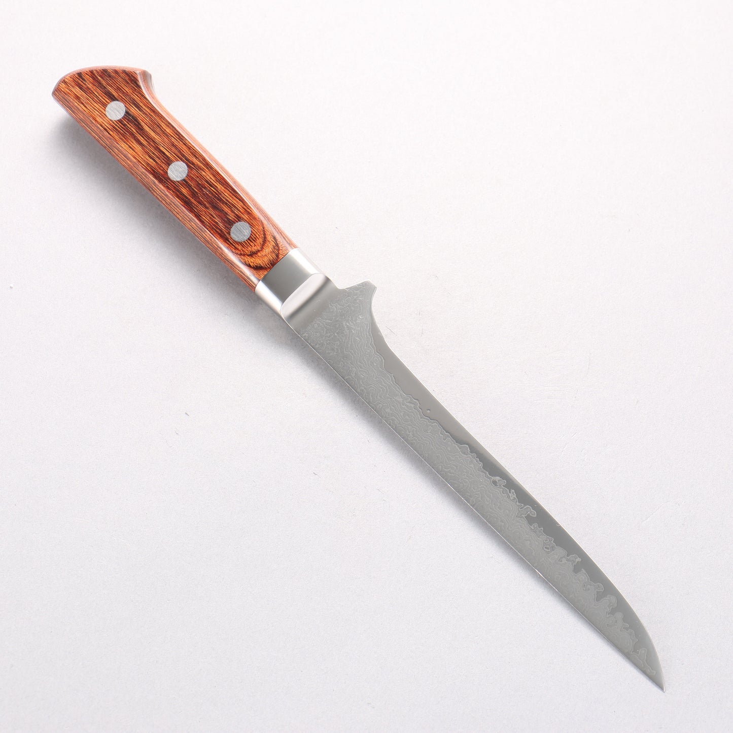 玉鋼 響十 63層 ダマスカス ボーニングナイフ 160mm KP-1119 - 清助刃物