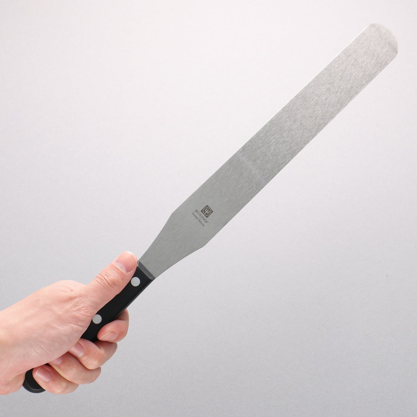 ヴォストフ ステンレス鋼 パレットナイフ 300mm 黒プラスチック柄 - 清助刃物