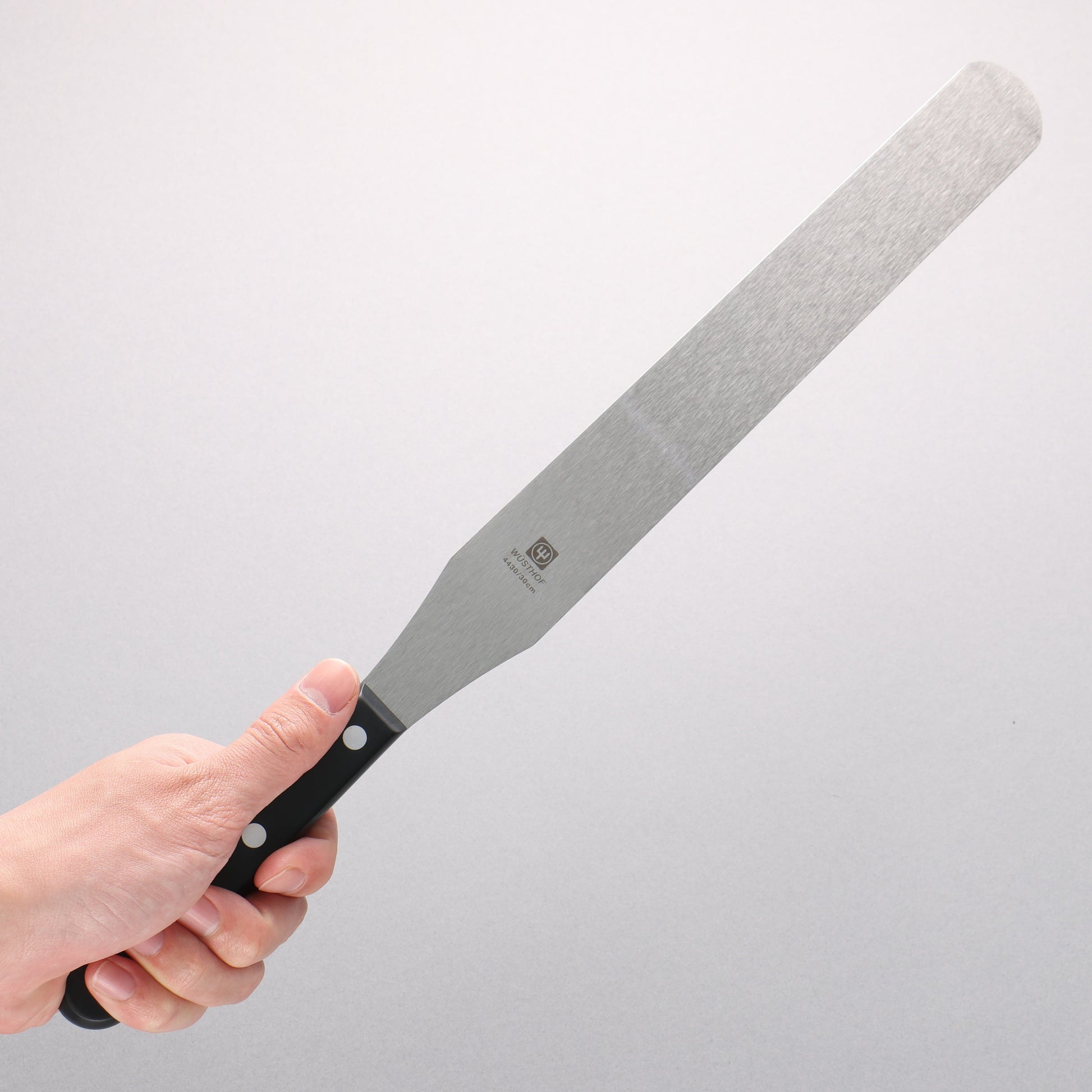 ヴォストフ ステンレス鋼 パレットナイフ 300mm 黒プラスチック柄 - 清助刃物