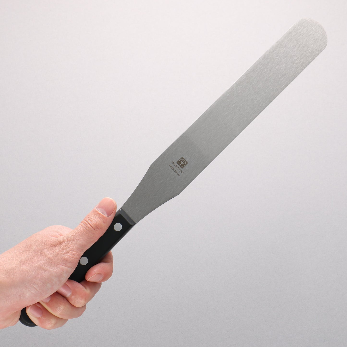 ヴォストフ ステンレス鋼 パレットナイフ 250mm 黒プラスチック柄 - 清助刃物