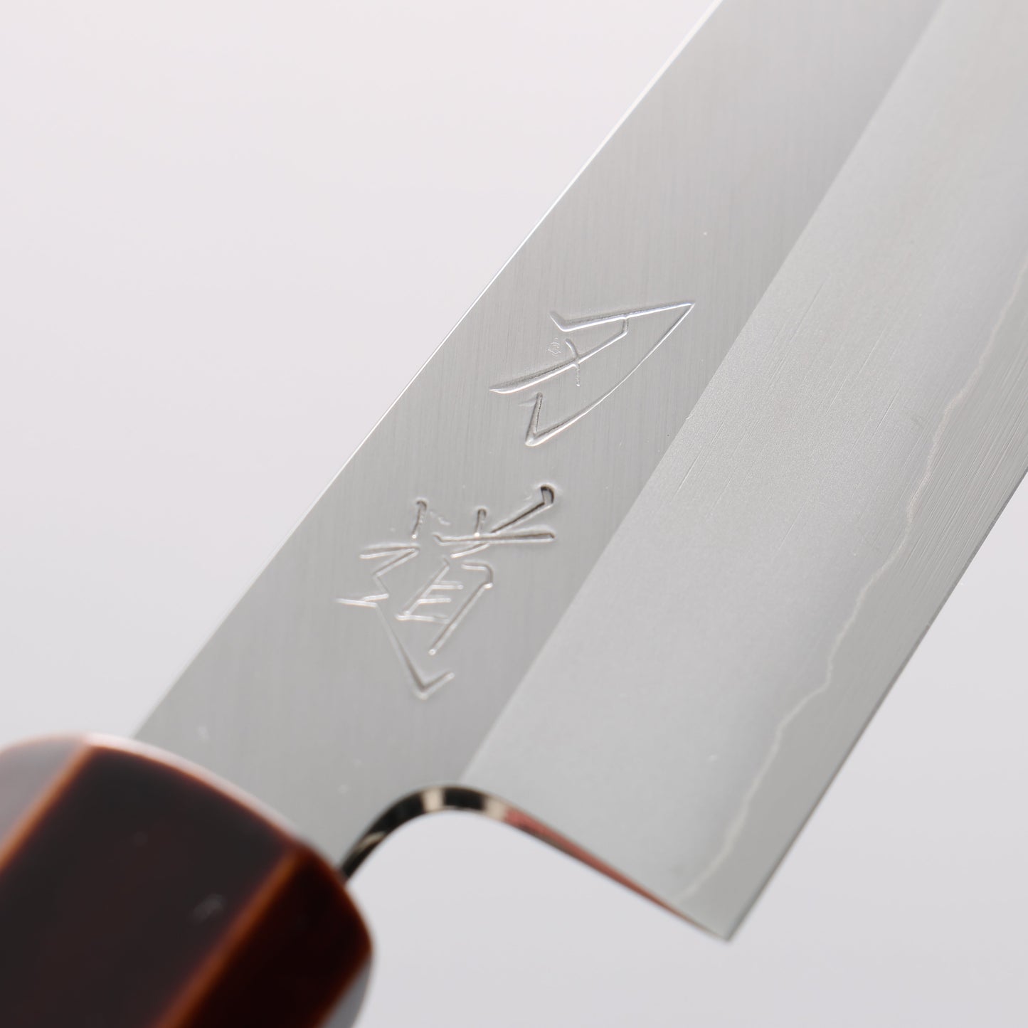 刃道 銀三鋼 磨き仕上げ ペティーナイフ 150mm 漆 木地呂塗り柄 - 清助刃物