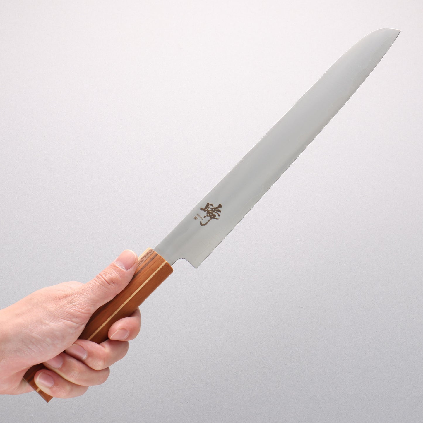 田中 誠貴 瞬（まじろ） 銀三鋼 パン切り包丁 270mm 楓桜ウォルナット柄 - 清助刃物