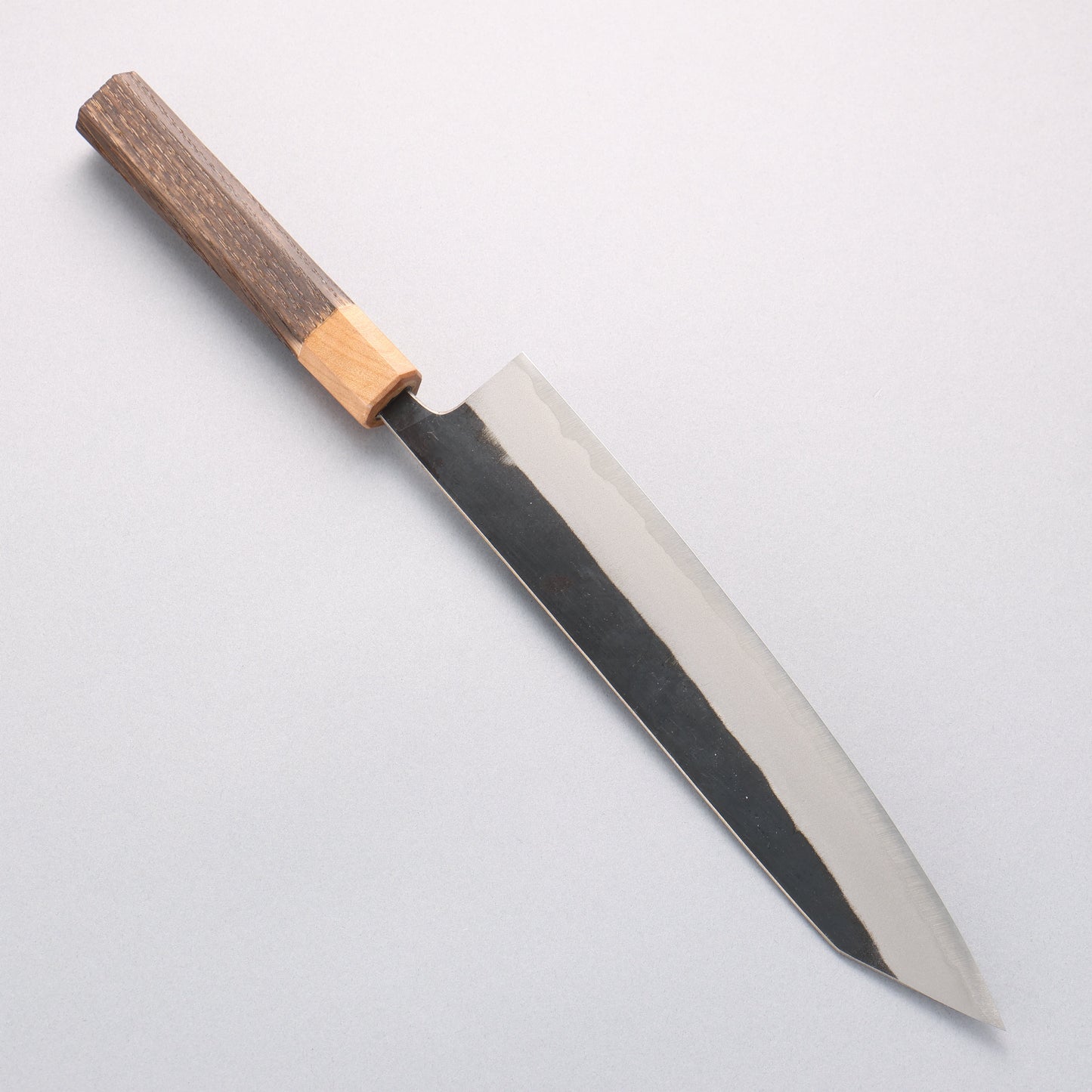 清助 青ニ鋼 黒仕上げ 切付牛刀包丁 240mm 焼栗 （口輪：サクラ）柄 - 清助刃物
