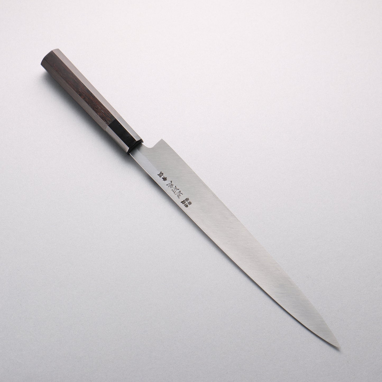 源 昭忠 青ニ鋼 柳刃包丁 270mm 黒檀 (口輪：黒水牛)柄 - 清助刃物