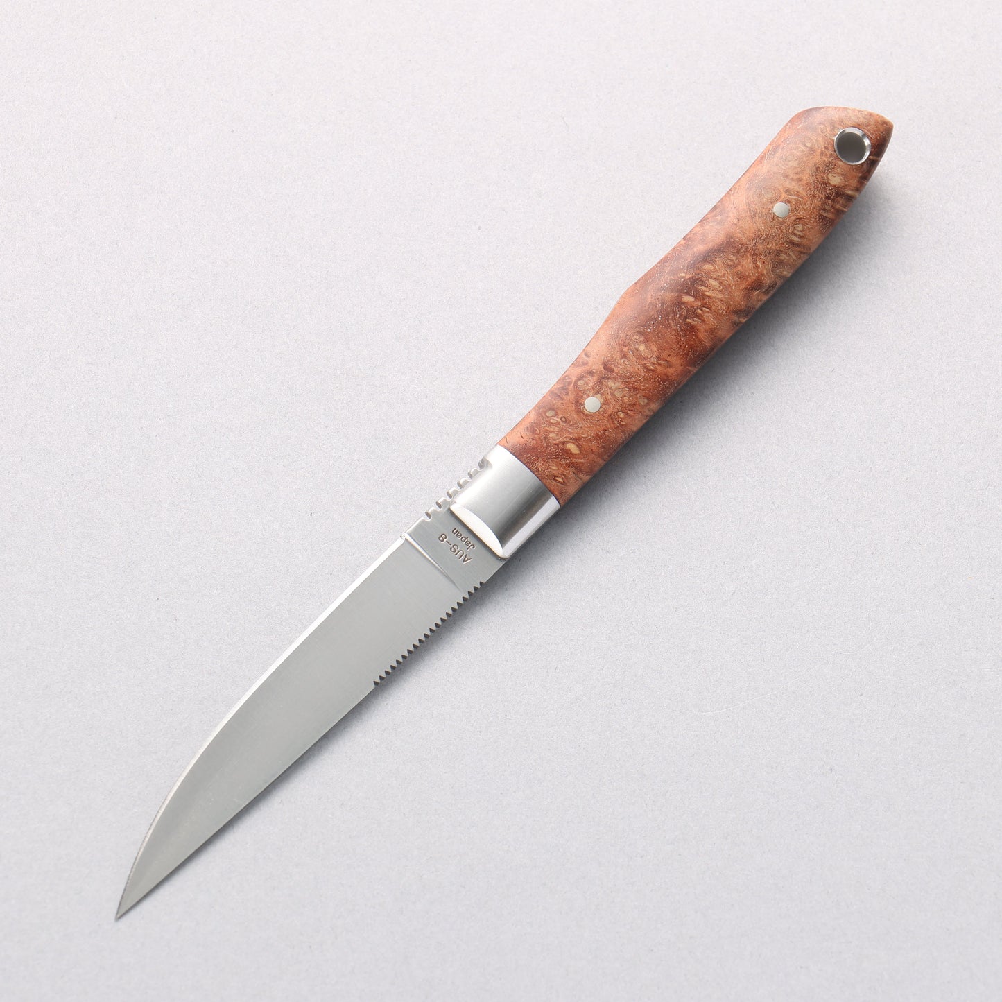 Moki Trout & Bird Fixed Blade Knife w/ Chinese Quince (light) - 清助刃物