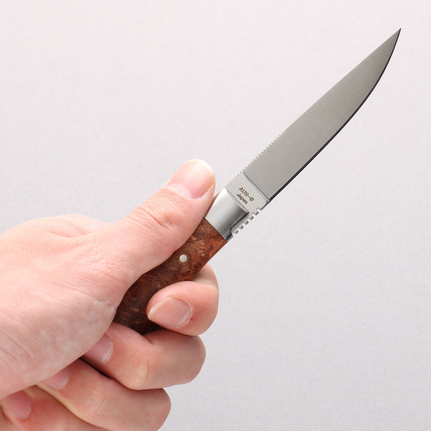 Moki Trout & Bird Fixed Blade Knife w/ Chinese Quince (light) - 清助刃物