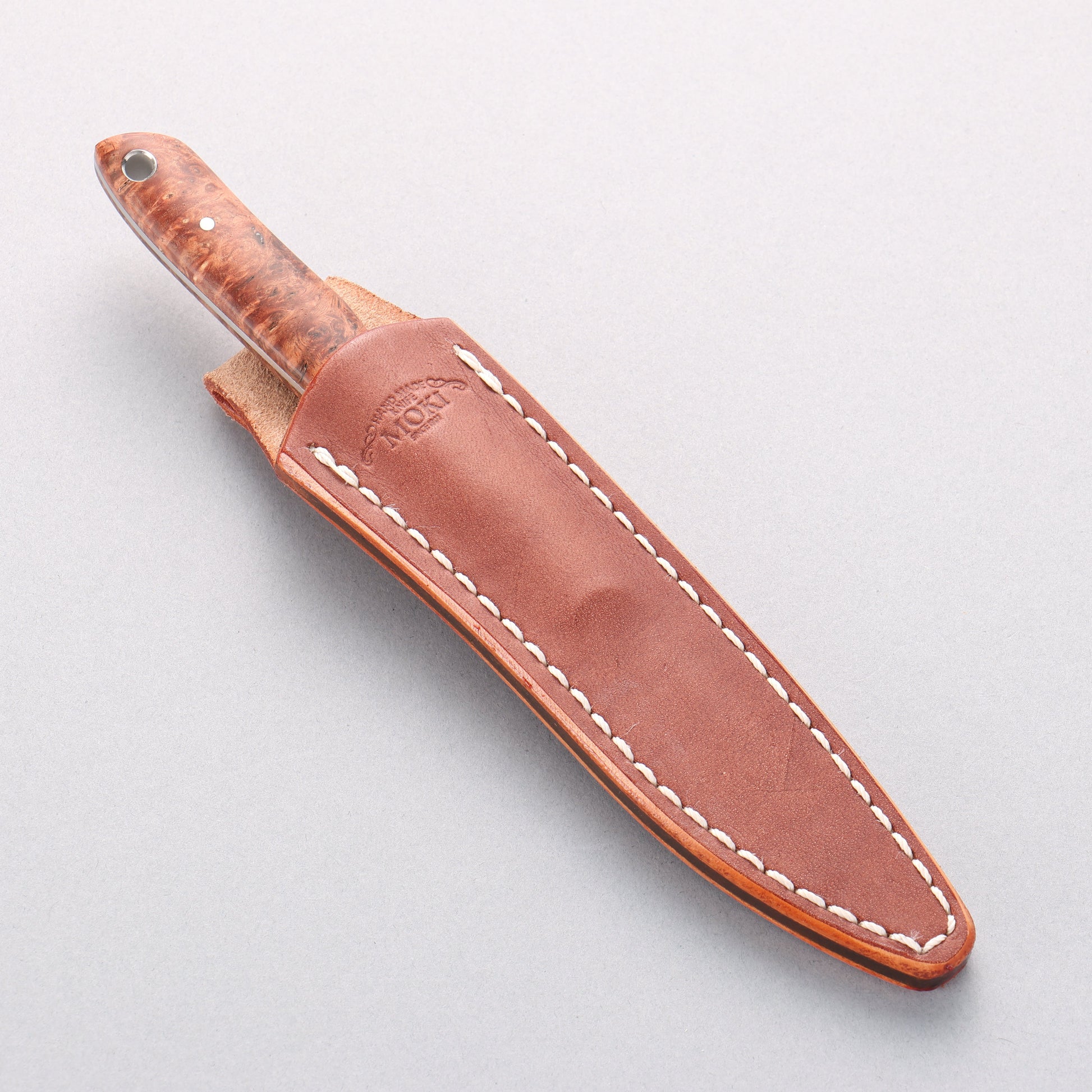 Moki Trout & Bird Fixed Blade Knife w/ Chinese Quince (light) - 清助刃物