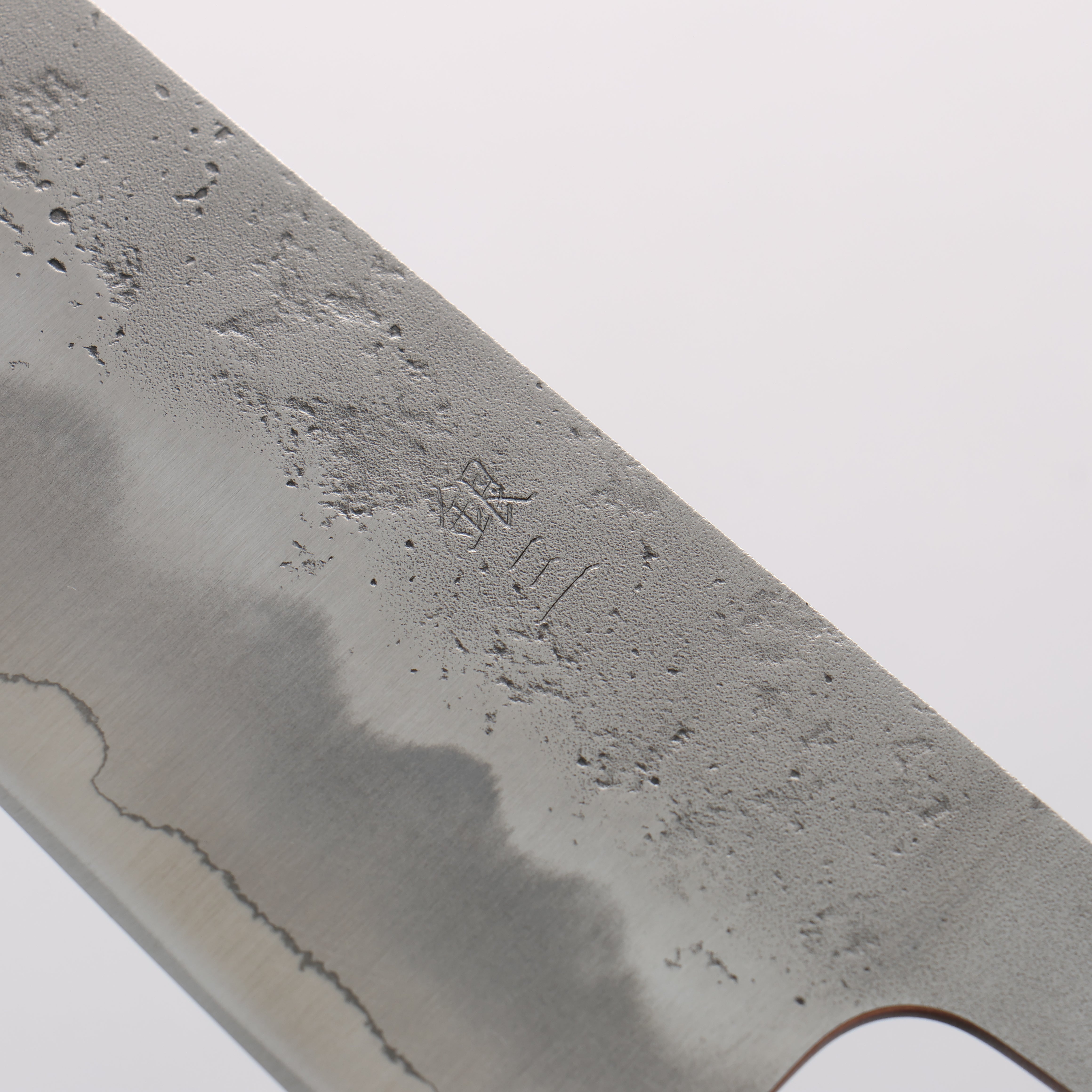 翁流 銀三鋼 梨地 牛刀包丁 210mm 樫柄 - 清助刃物