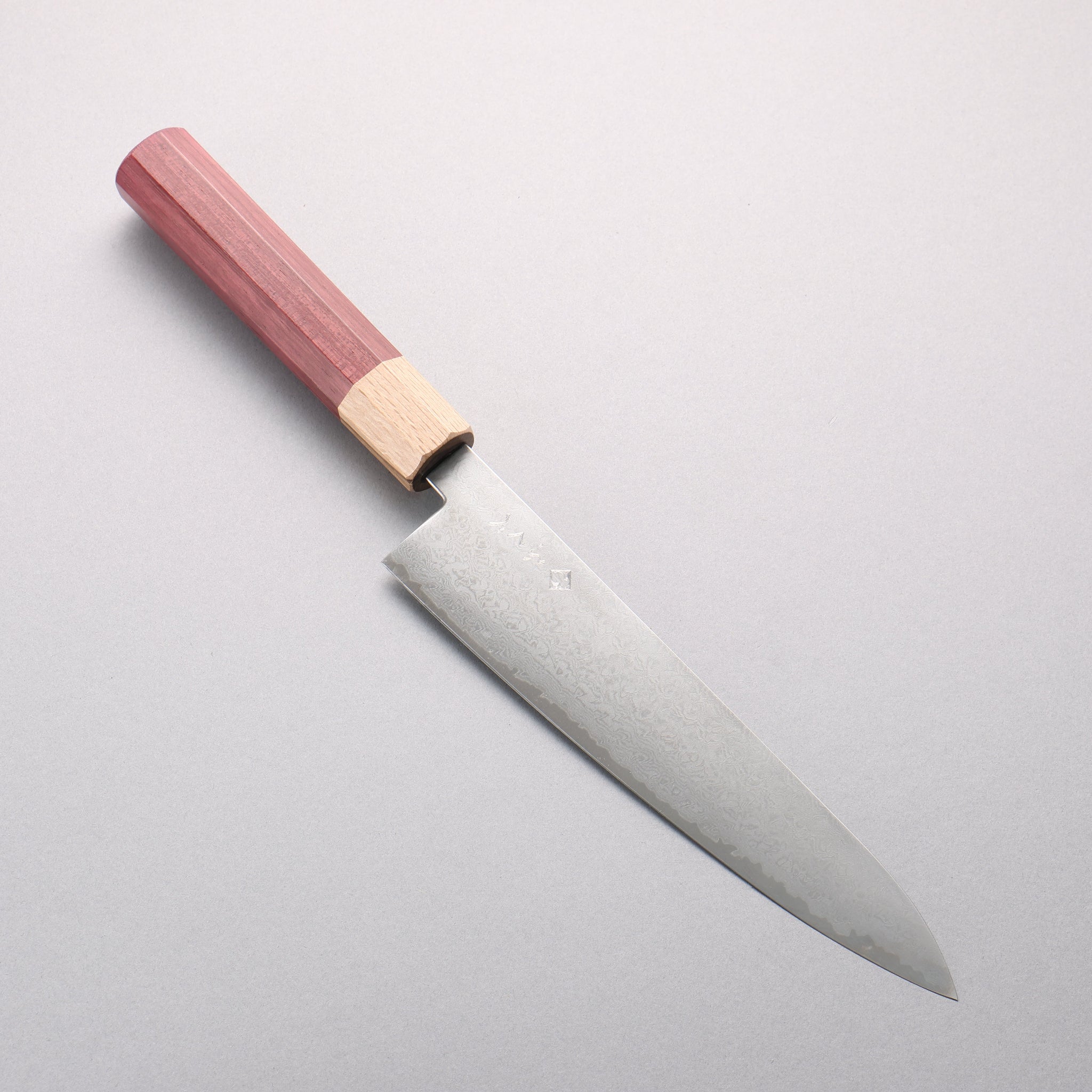 ふくべ V金10号 16層ダマスカス 牛刀包丁 210mm パープルハート柄 - 清助刃物