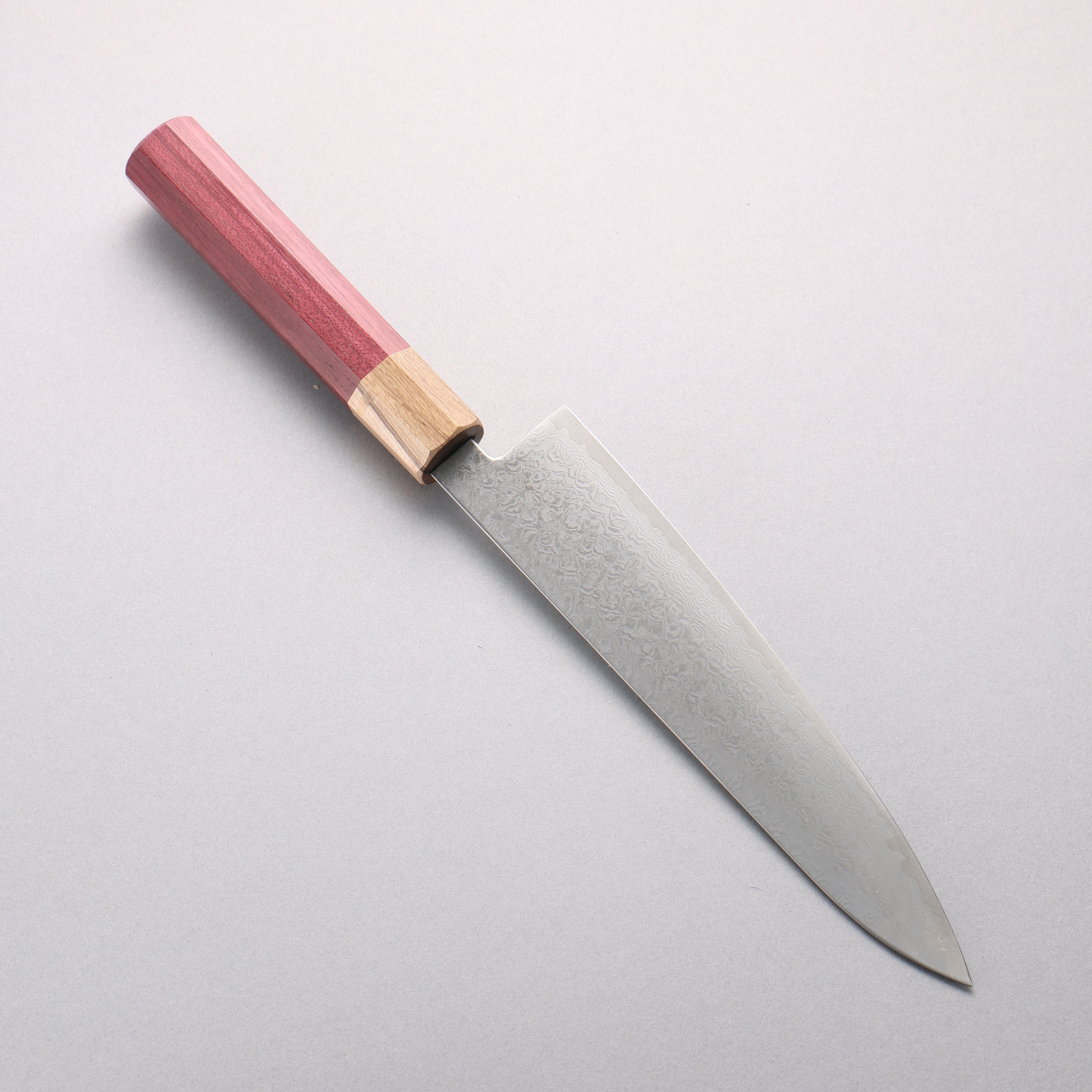 ふくべ V金10号 16層ダマスカス 牛刀包丁 210mm パープルハート柄 - 清助刃物