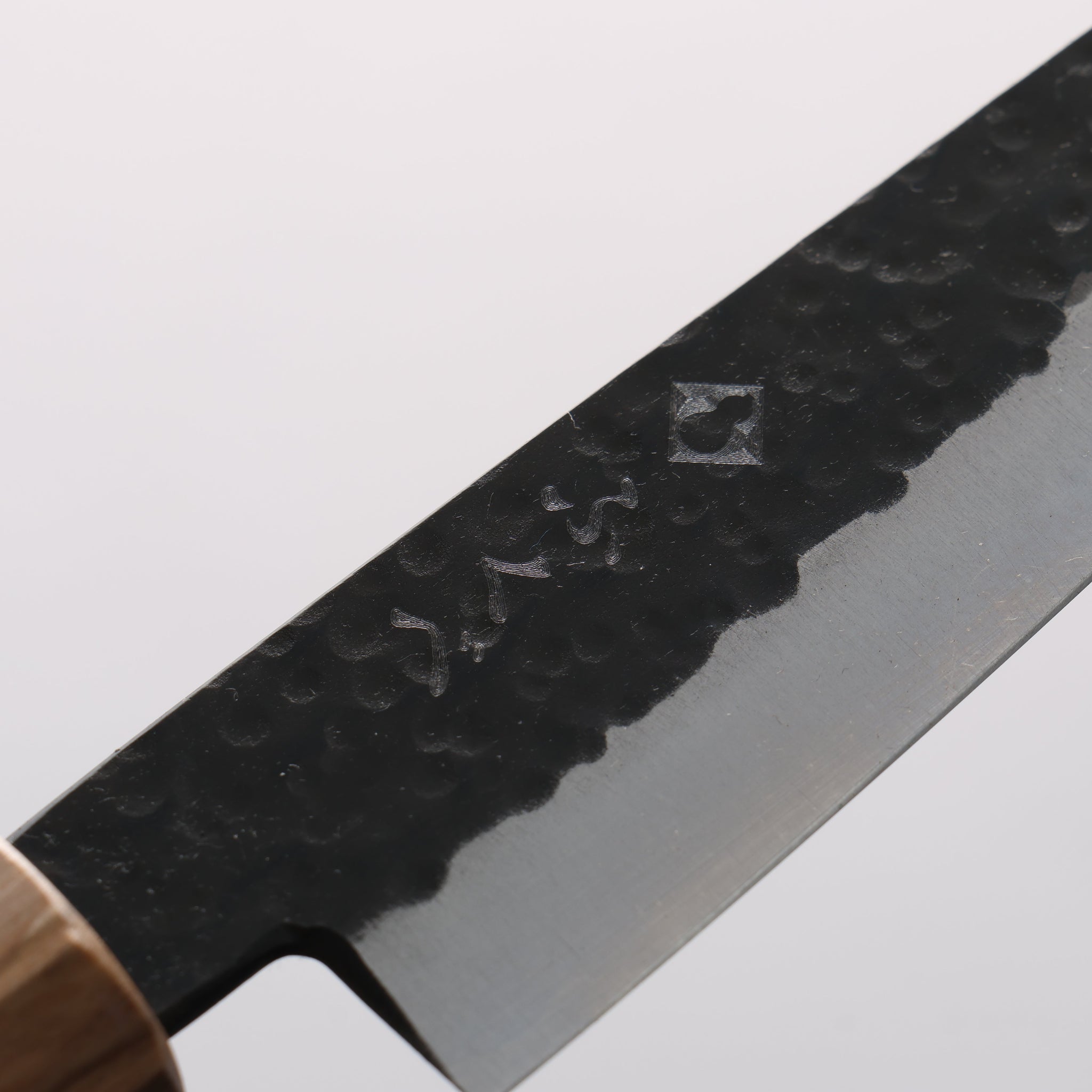 ふくべ V金10号 鎚目 黒仕上げ ペティーナイフ 135mm パープルハート柄 - 清助刃物