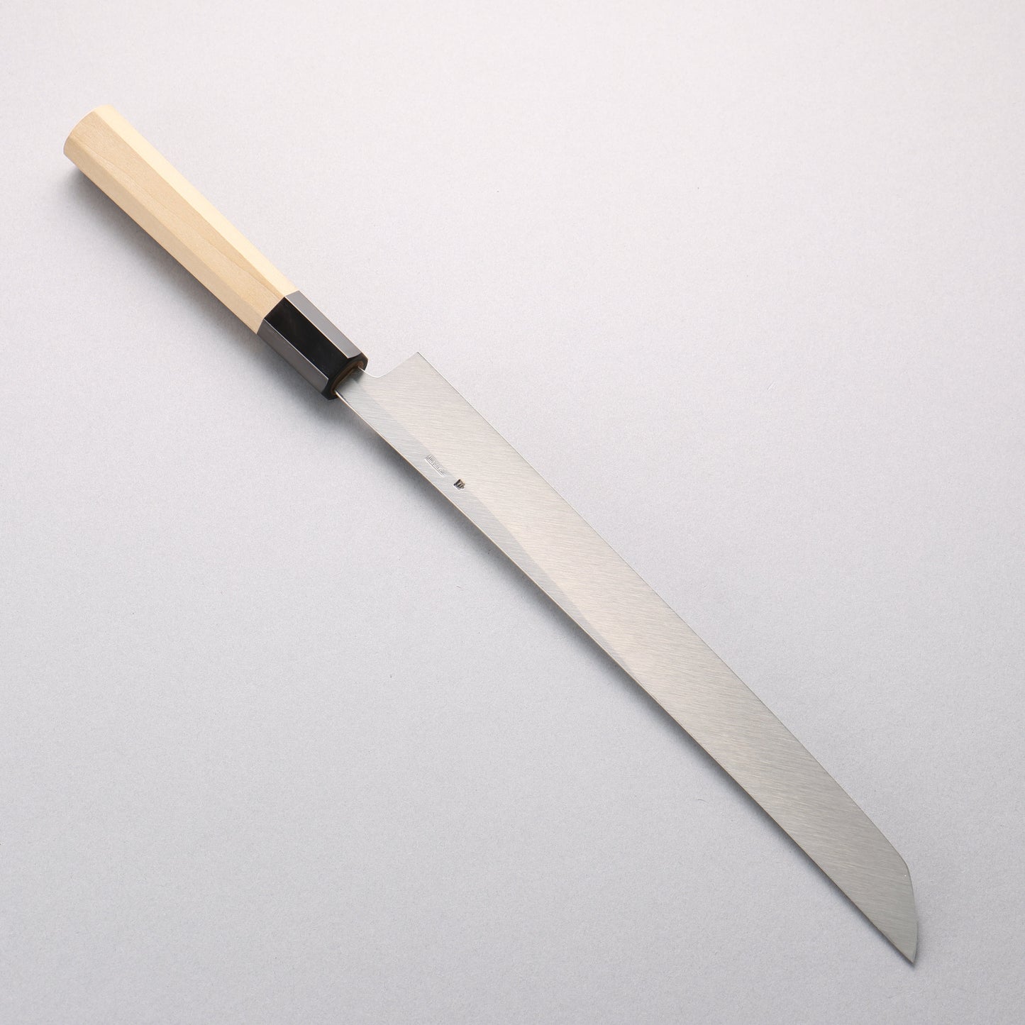菊月 白ニ鋼 梨地 先丸蛸引包丁 270mm 朴柄 - 清助刃物