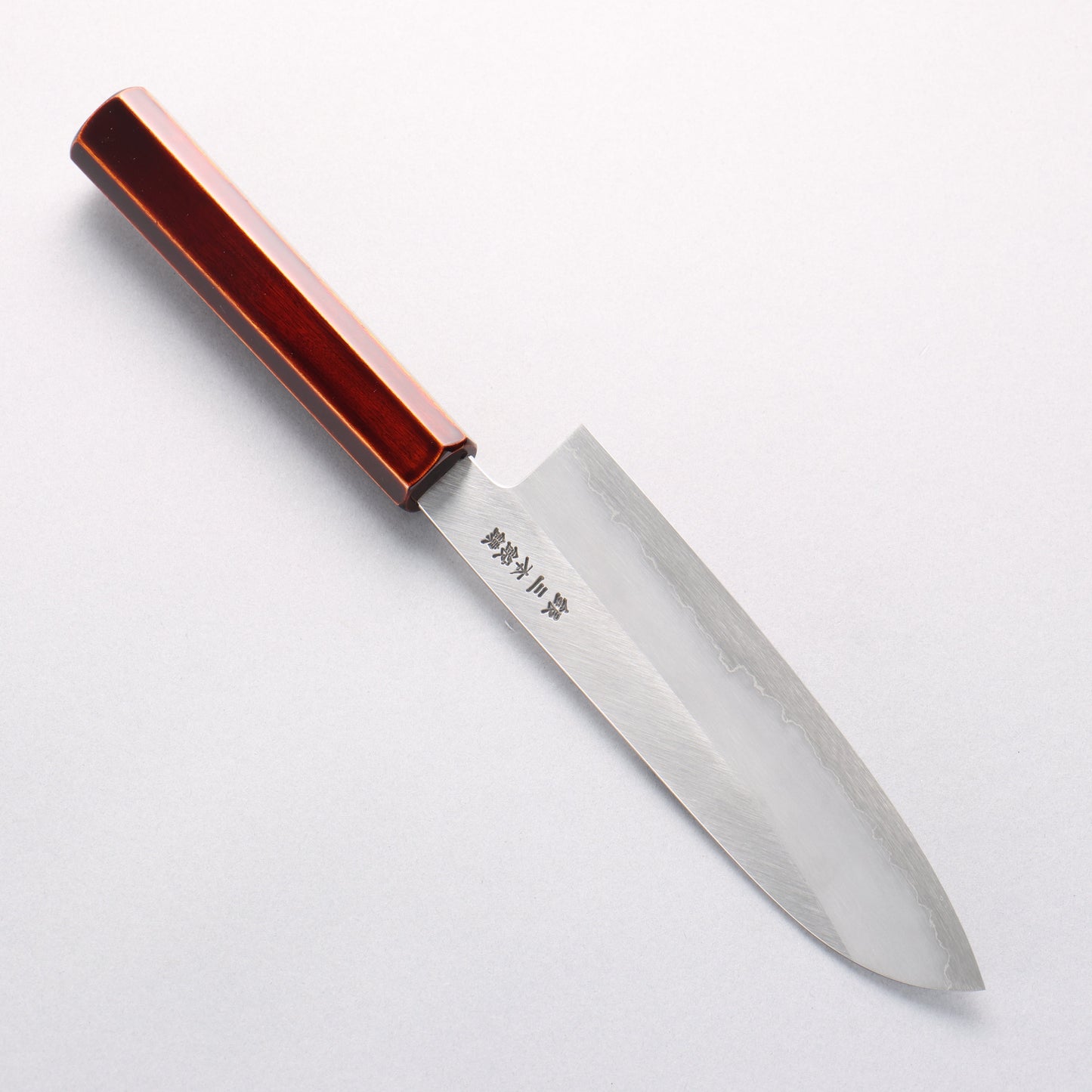 刃道 銀三鋼 磨き仕上げ 三徳包丁 180mm 漆 木地呂塗り柄 - 清助刃物