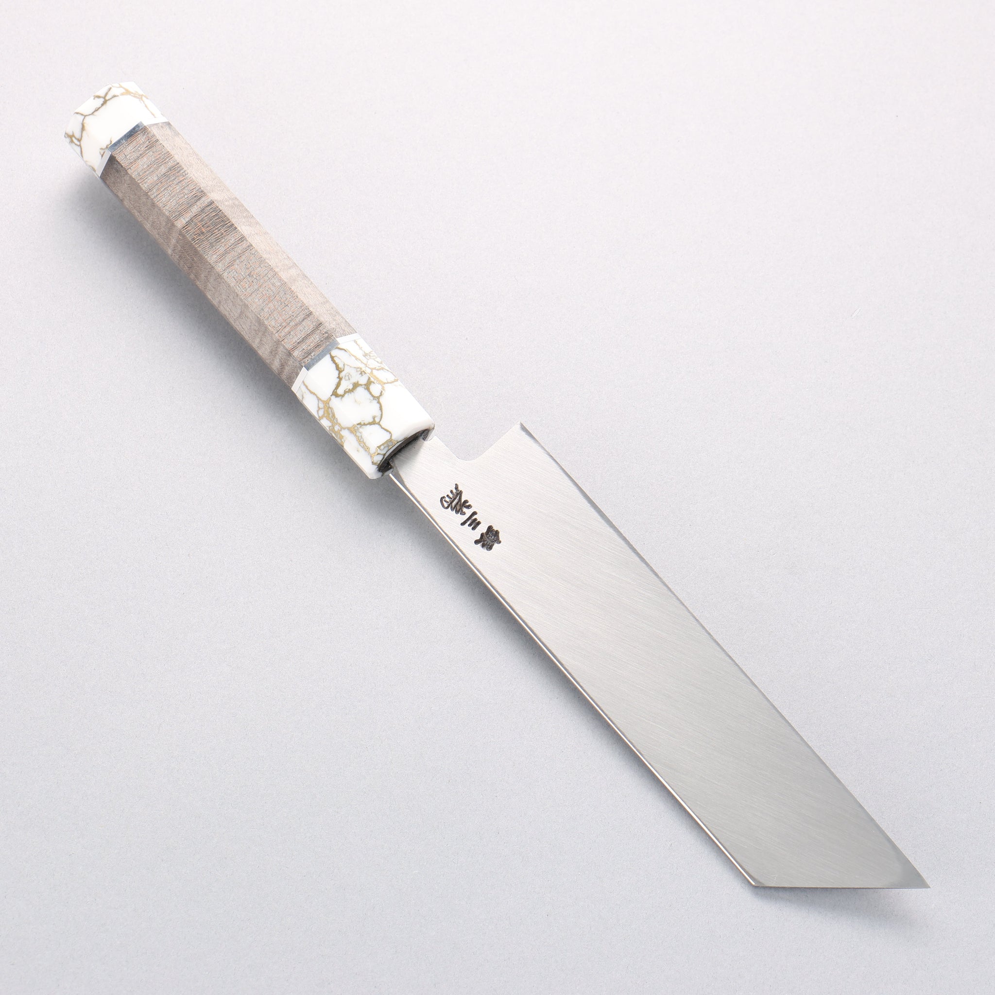 堺 孝行 シェフシリーズ 銀三鋼 ムキ物包丁 180mm スタビライズドウッド (両輪:白)柄 鞘付き - 清助刃物