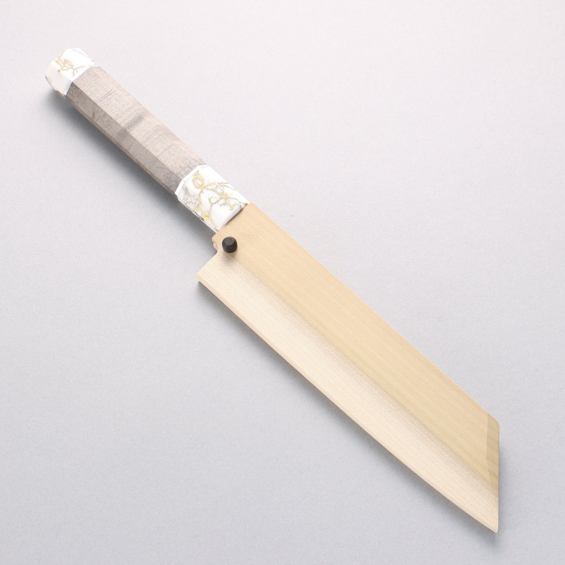 堺 孝行 シェフシリーズ 銀三鋼 ムキ物包丁 180mm スタビライズドウッド (両輪:白)柄 鞘付き - 清助刃物