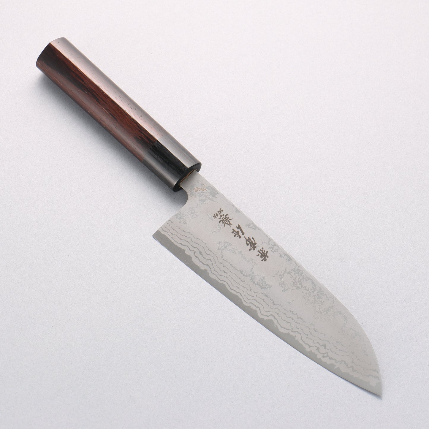 兼常 青ニ鋼 ダマスカス 三徳包丁 165mm 紫檀柄 - 清助刃物