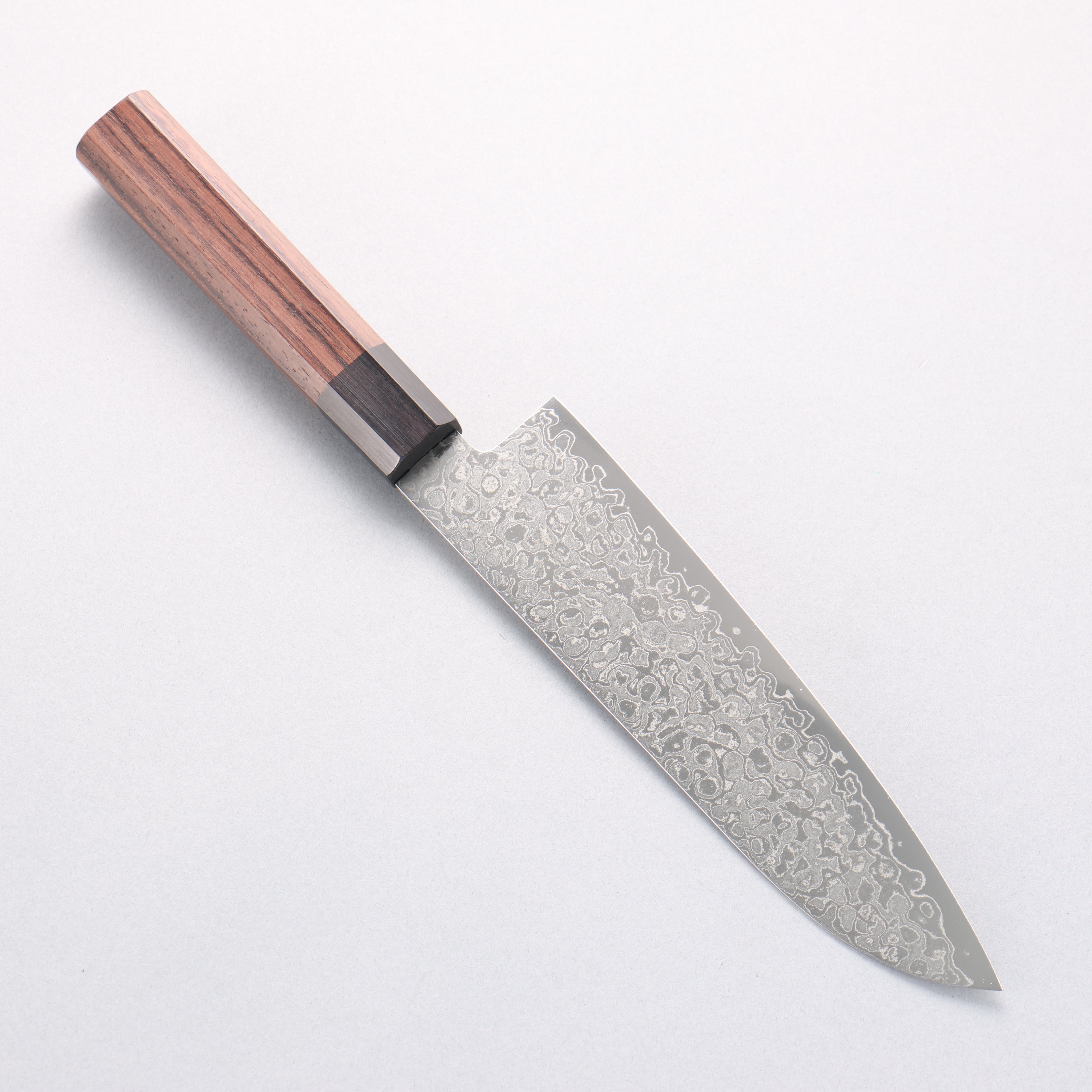 清助 AUS10 45層ダマスカス包丁 180mm 紫檀柄 清助 AUS10 ダマスカス 磨き仕上げ 三徳包丁 180mm 紫檀 (口輪：黒合板