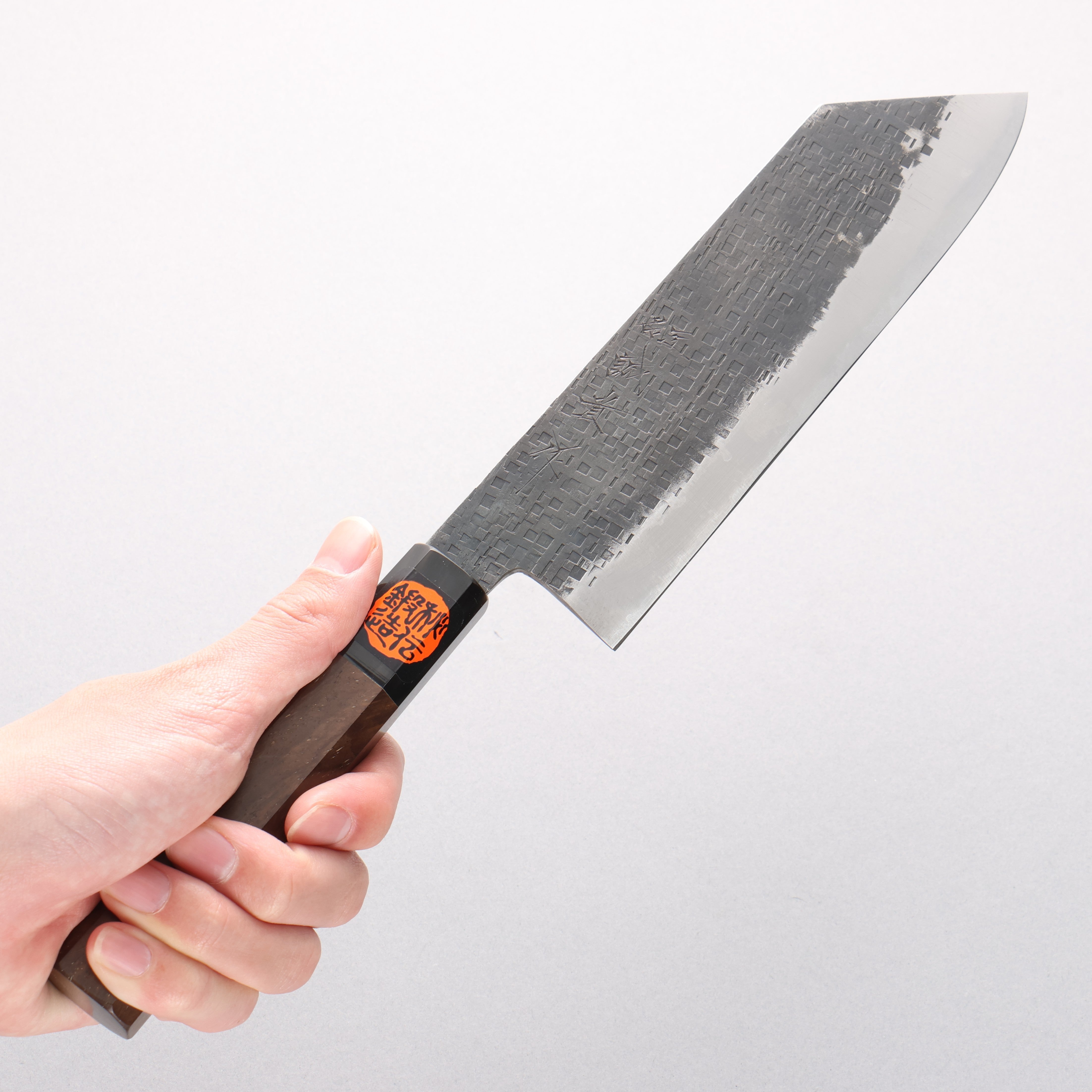 包丁 菜切包丁 165mm ワイン丸柄 田中 誠貴 鉄火 青ニ鋼 黒打 菜切包丁 165mm ウォルナット柄 – 清助