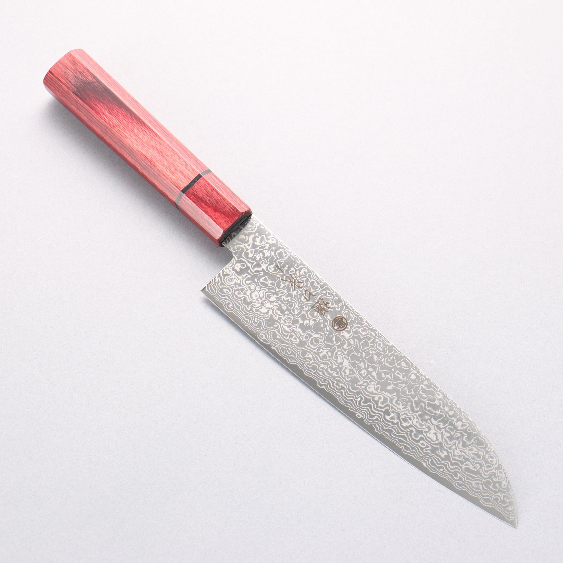 樋口 SG2 ダマスカス 磨き仕上げ 三徳包丁 180mm 赤合板柄 - 清助刃物