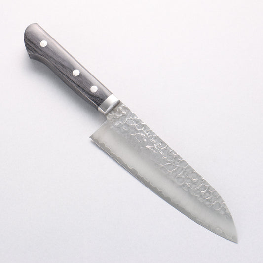 清助 V金1号 鎚目 磨き仕上げ 三徳包丁 165mm 黒合板柄 - 清助刃物