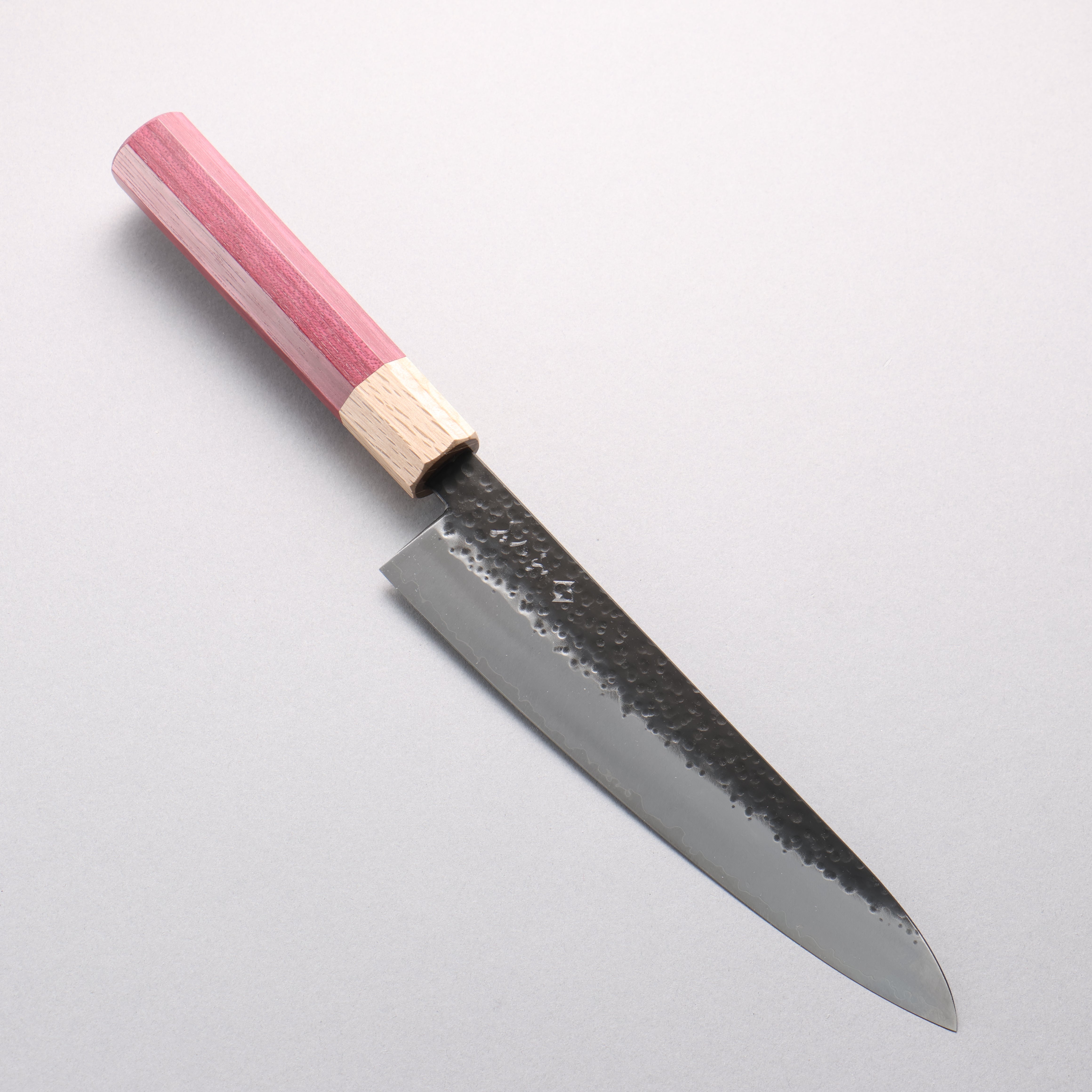 ふくべ V金10号 鎚目 黒仕上げ 牛刀包丁 210mm パープルハート柄