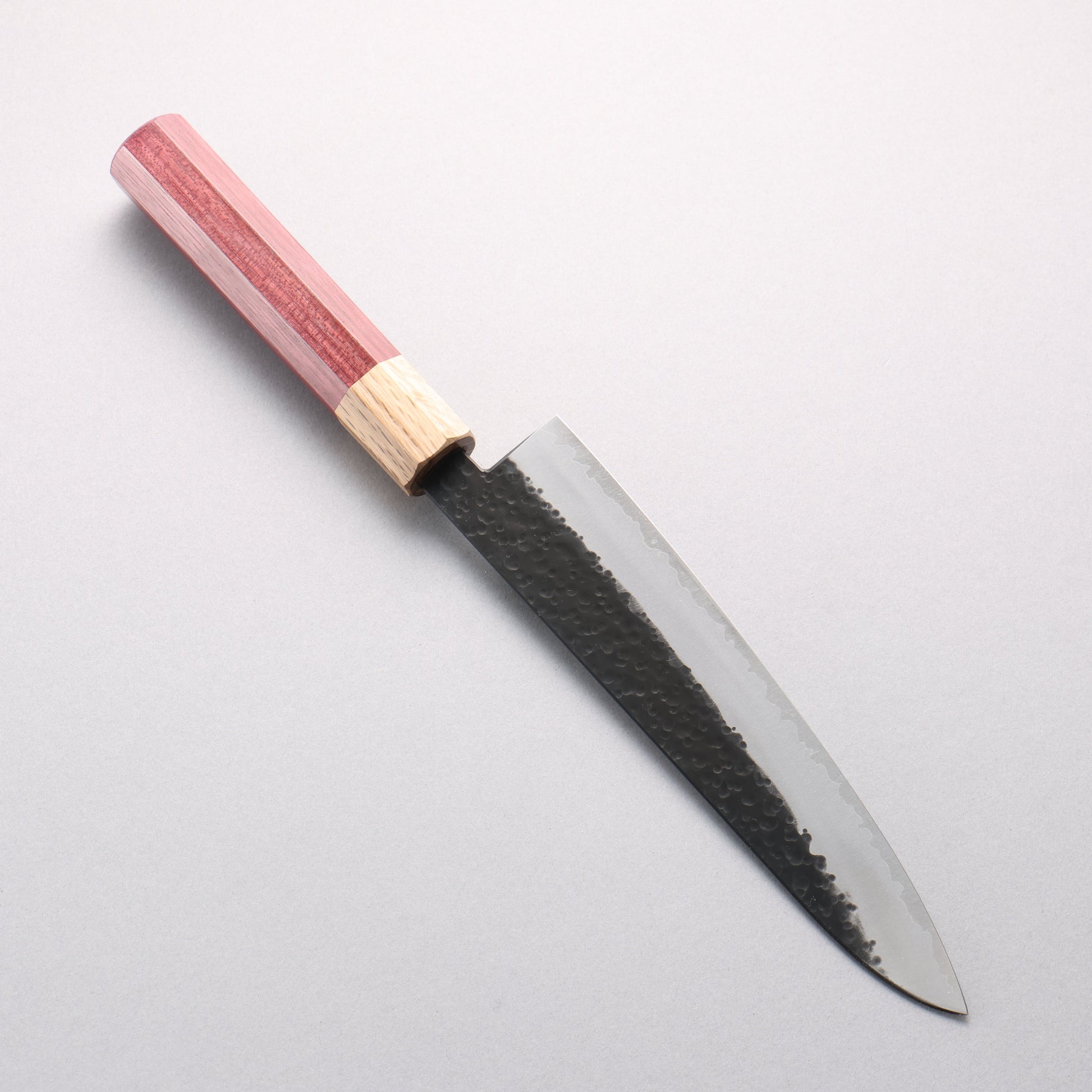ふくべ V金10号 鎚目 黒仕上げ 牛刀包丁 210mm パープルハート柄 - 清助刃物