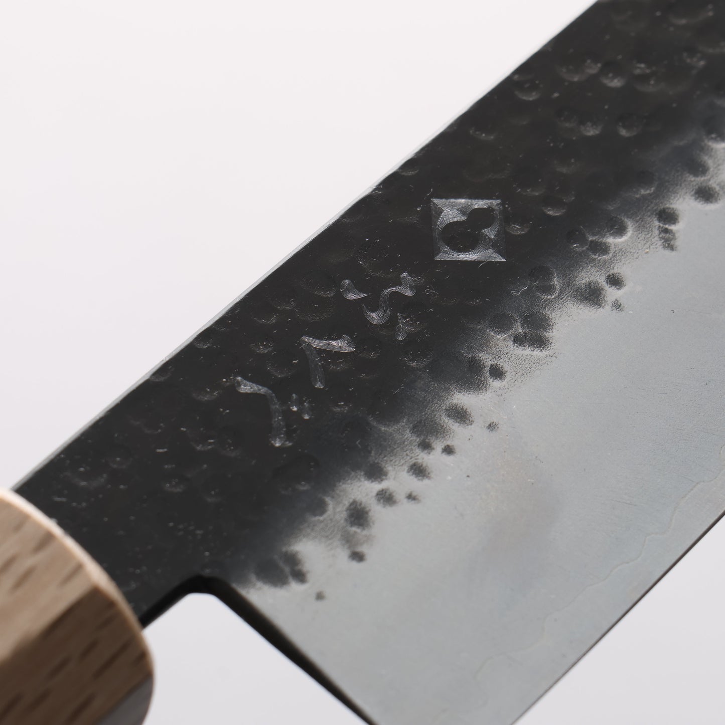 ふくべ V金10号 鎚目 黒仕上げ 牛刀包丁 210mm パープルハート柄 - 清助刃物