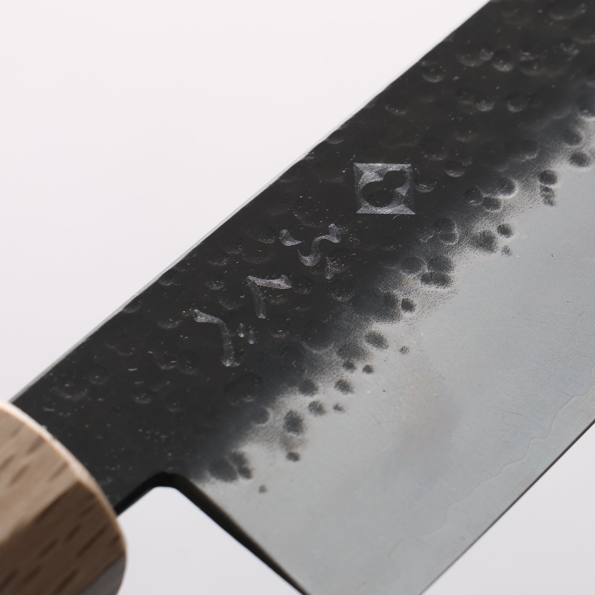 ふくべ V金10号 鎚目 黒仕上げ 牛刀包丁 210mm パープルハート柄 - 清助刃物