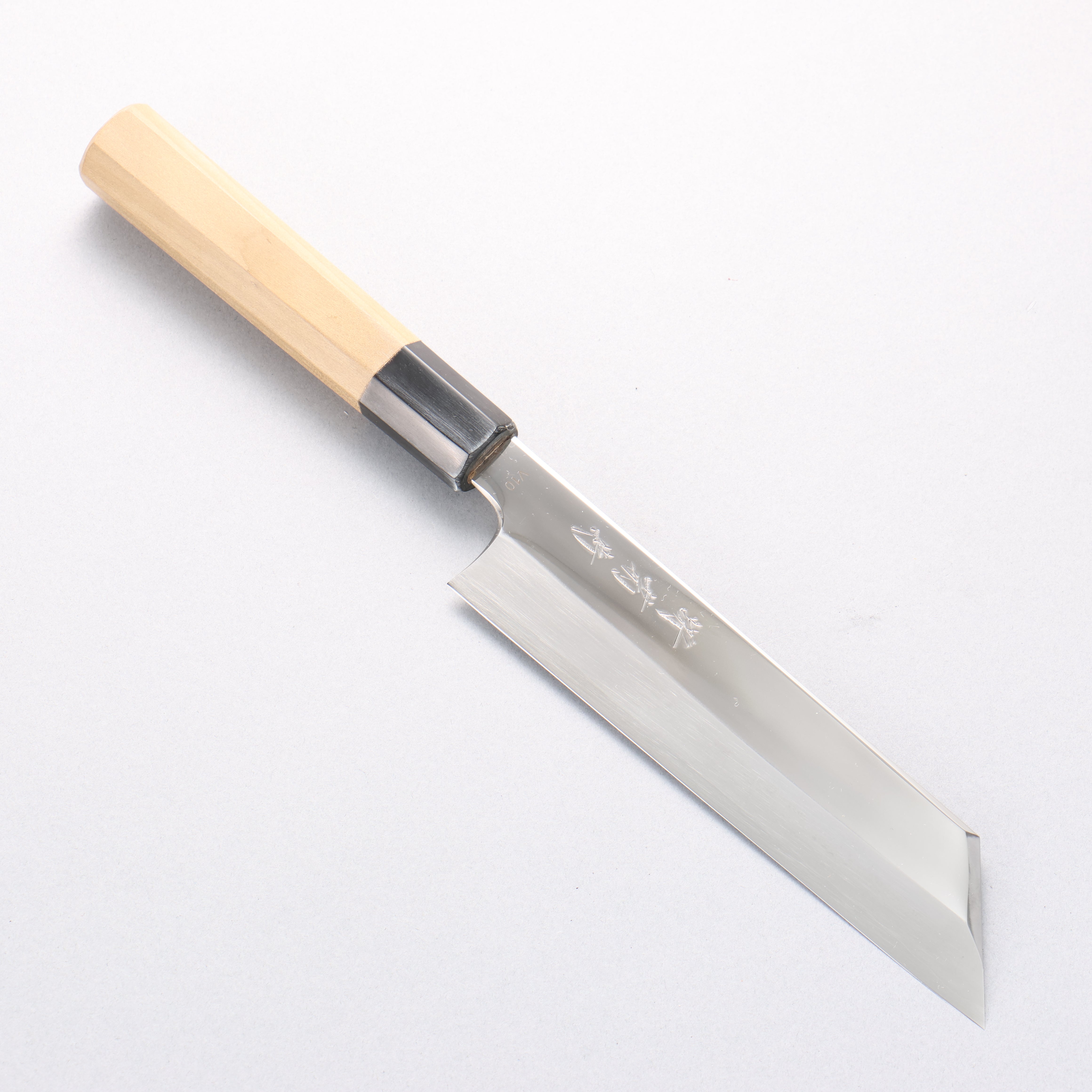 堺 菊守 V金10号 鏡面仕上げ ムキ物包丁 180mm 朴柄 – 清助刃物 Japan