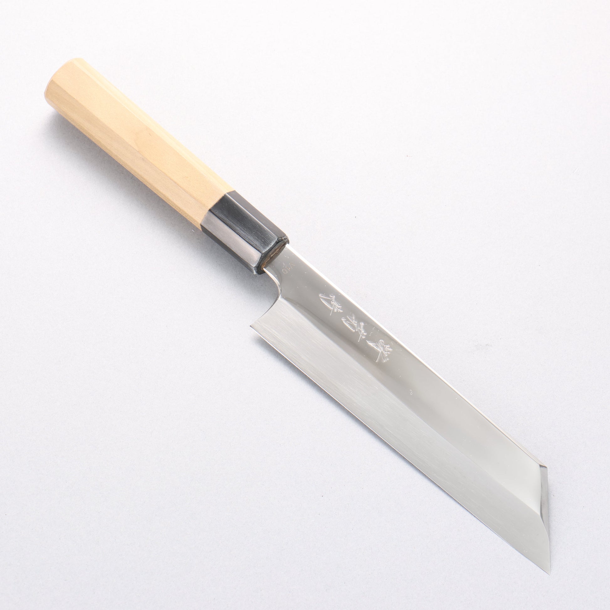 堺 菊守 V金10号 鏡面仕上げ ムキ物包丁 180mm 朴柄 - 清助刃物