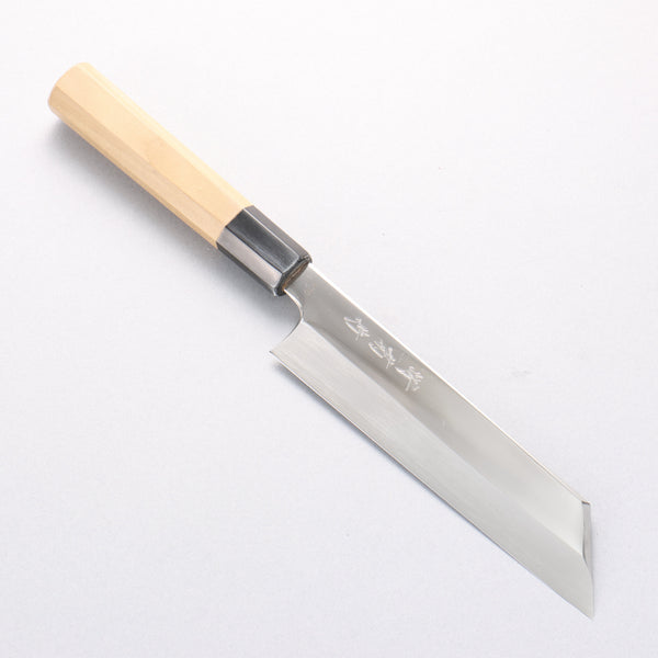堺 菊守 V金10号 鏡面仕上げ ムキ物包丁 180mm 朴柄 – 清助刃物 Japan