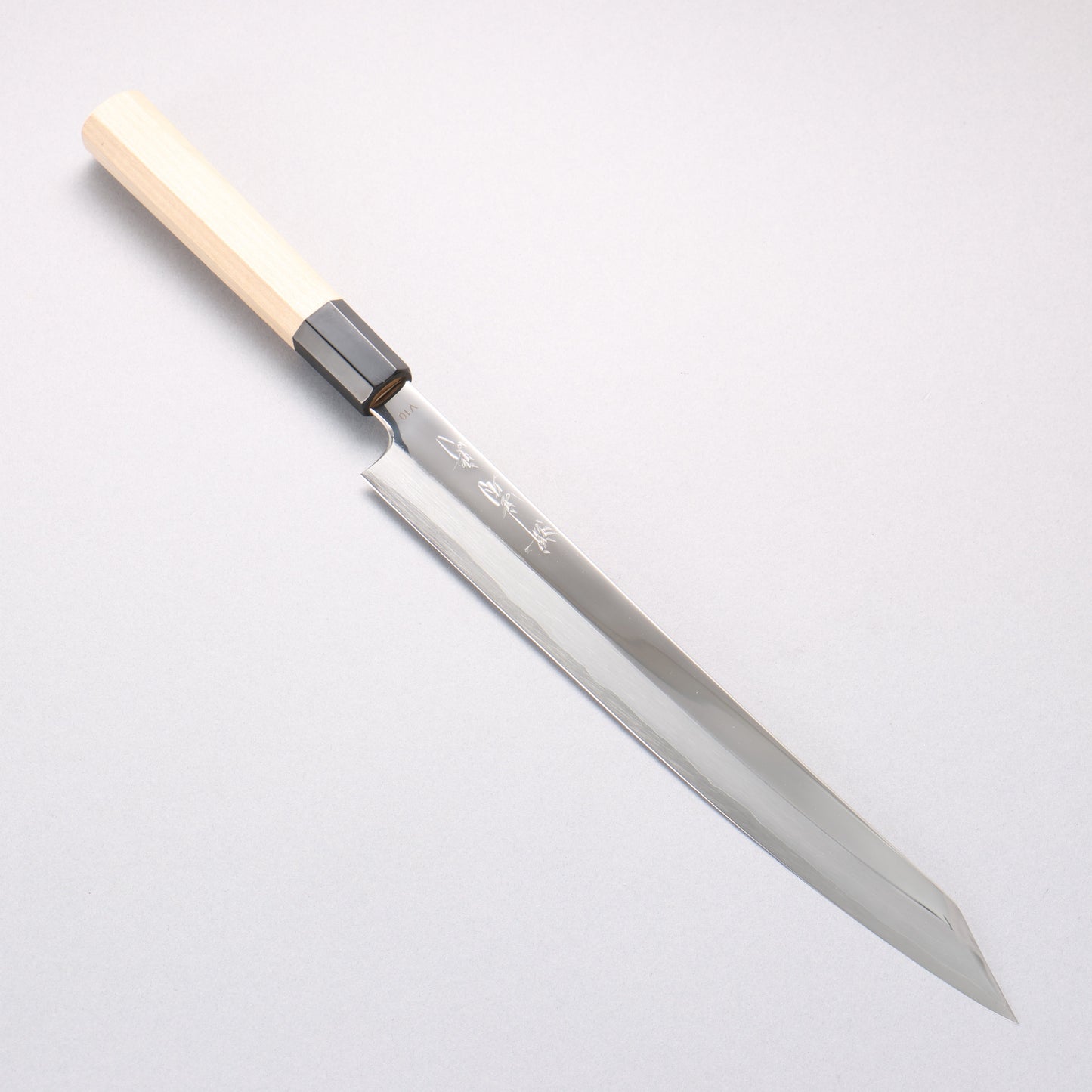 堺 菊守 V金10号 鏡面仕上げ 切付柳刃包丁 270mm 朴柄 - 清助刃物