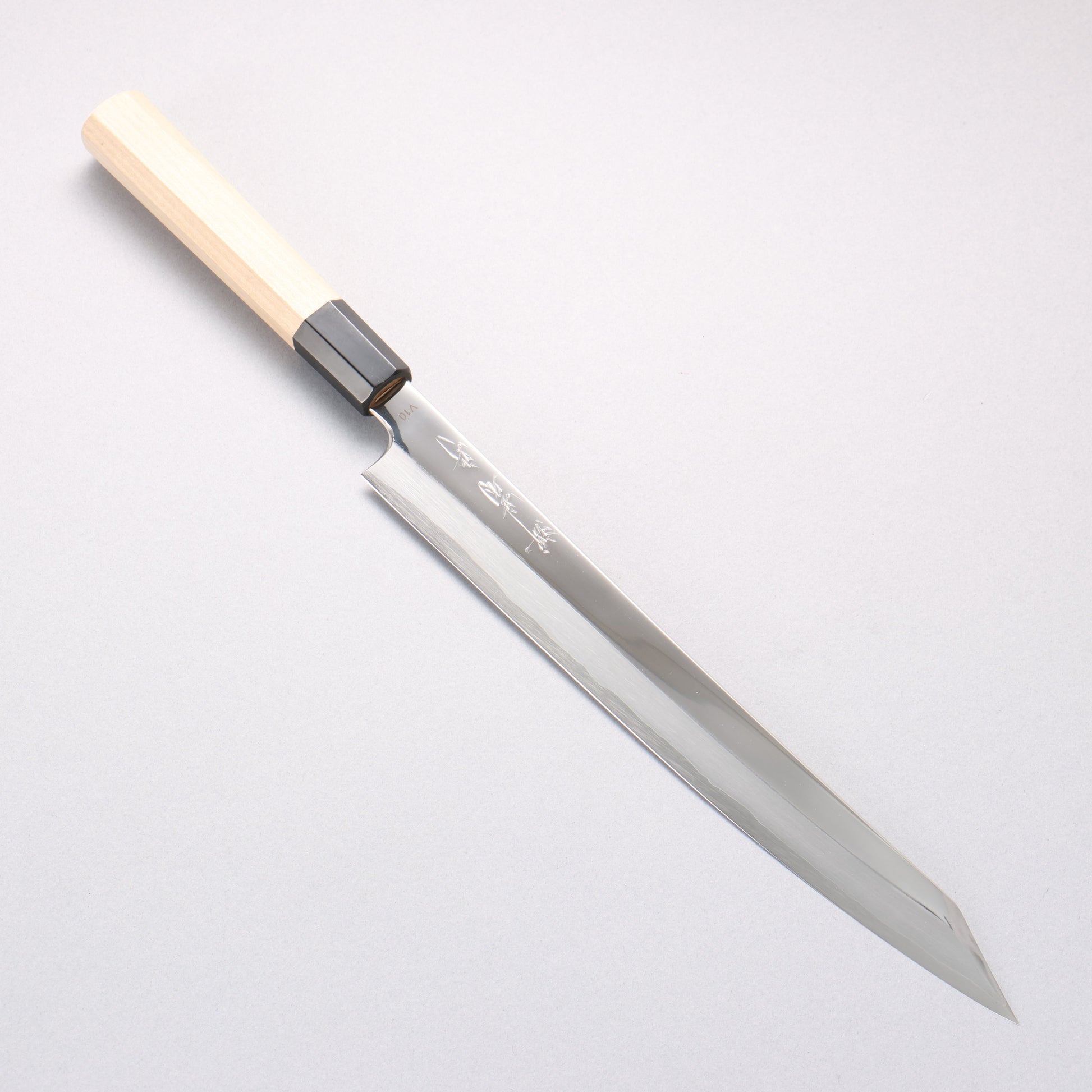 堺 菊守 V金10号 鏡面仕上げ 切付柳刃包丁 270mm 朴柄 - 清助刃物