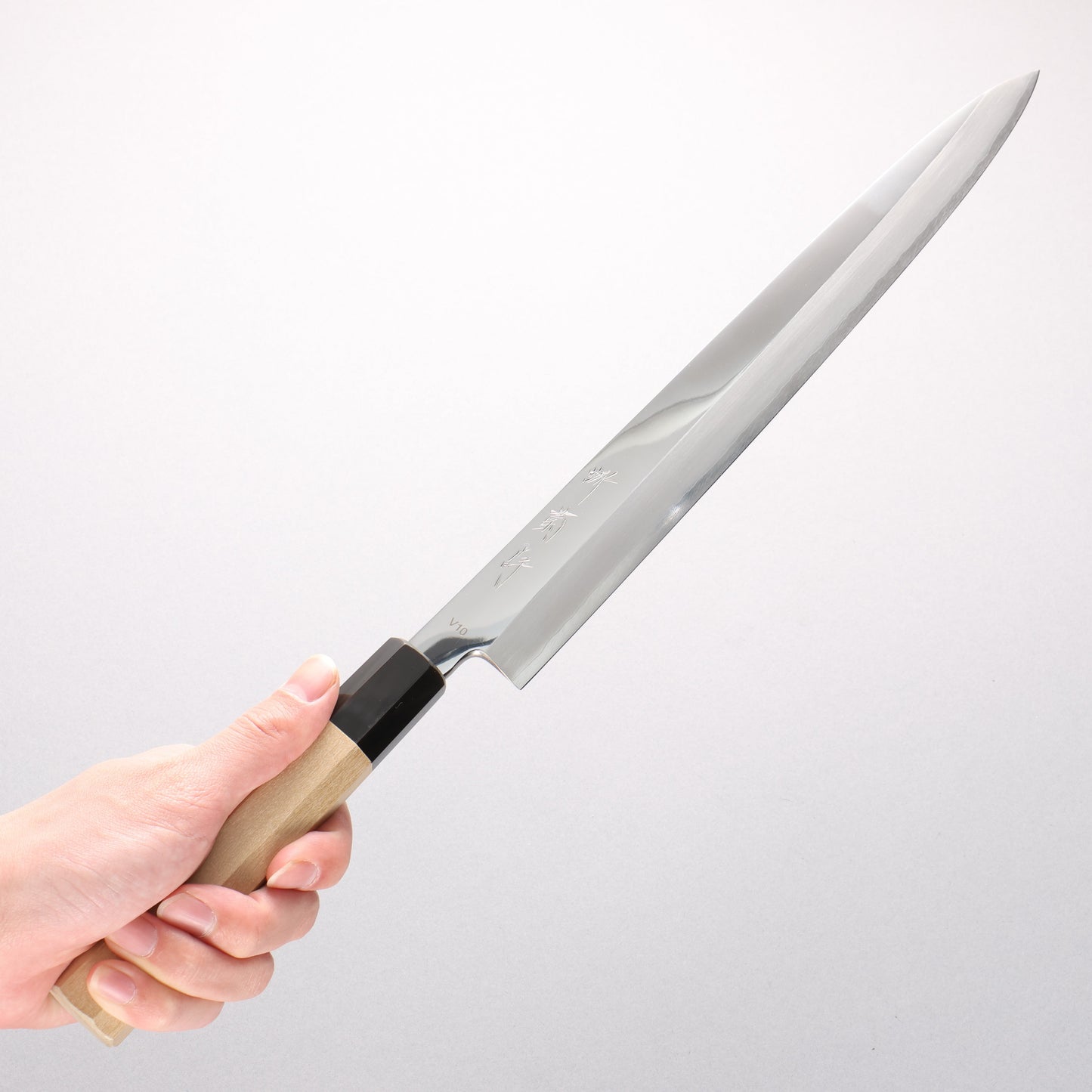 堺 菊守 V金10号 鏡面仕上げ 柳刃包丁 300mm 朴柄 - 清助刃物