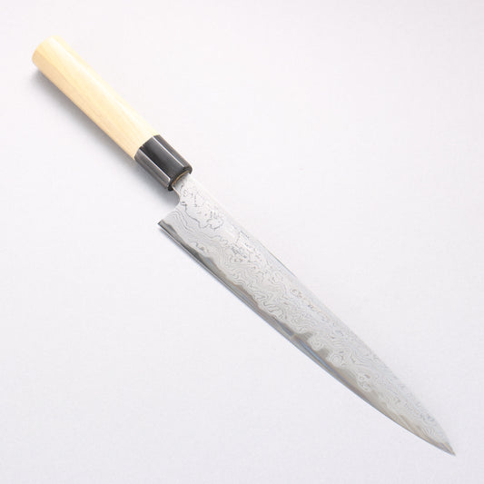 堺 菊守 青一鋼 ダマスカス 筋引包丁 240mm 朴柄 - 清助刃物