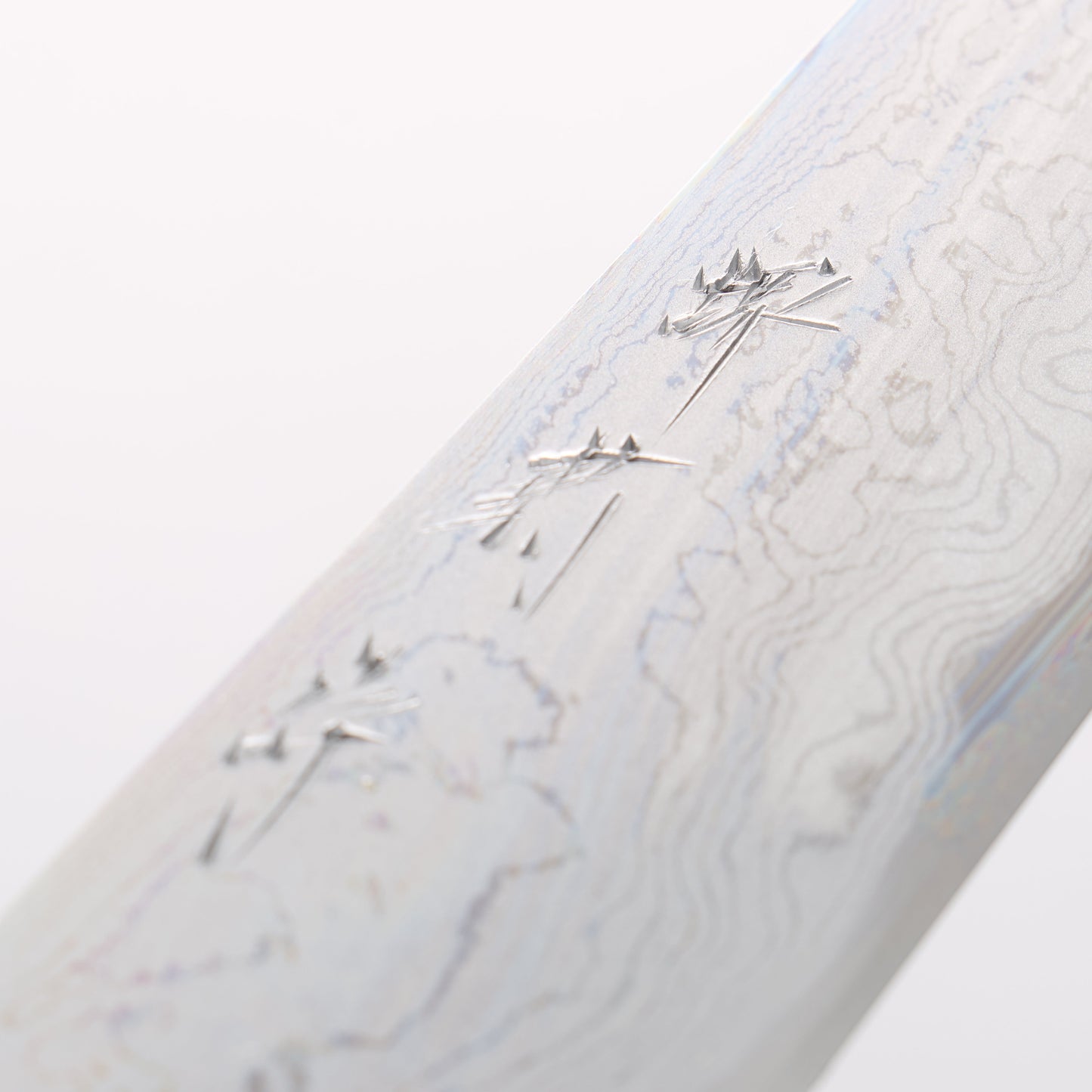 堺 菊守 青一鋼 ダマスカス 筋引包丁 240mm 朴柄