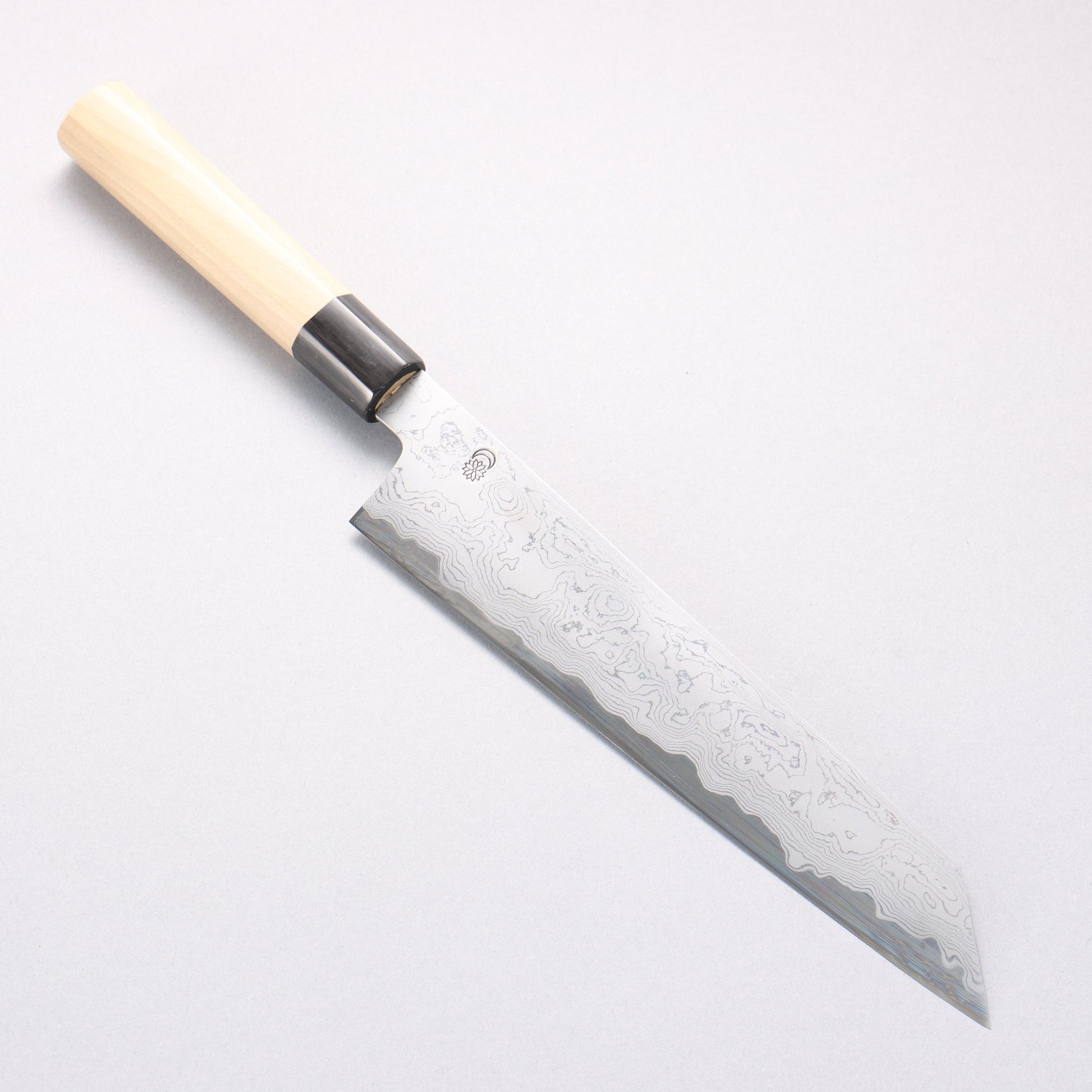 菊月 青一鋼 ダマスカス 切付牛刀包丁 240mm 朴柄 - 清助刃物
