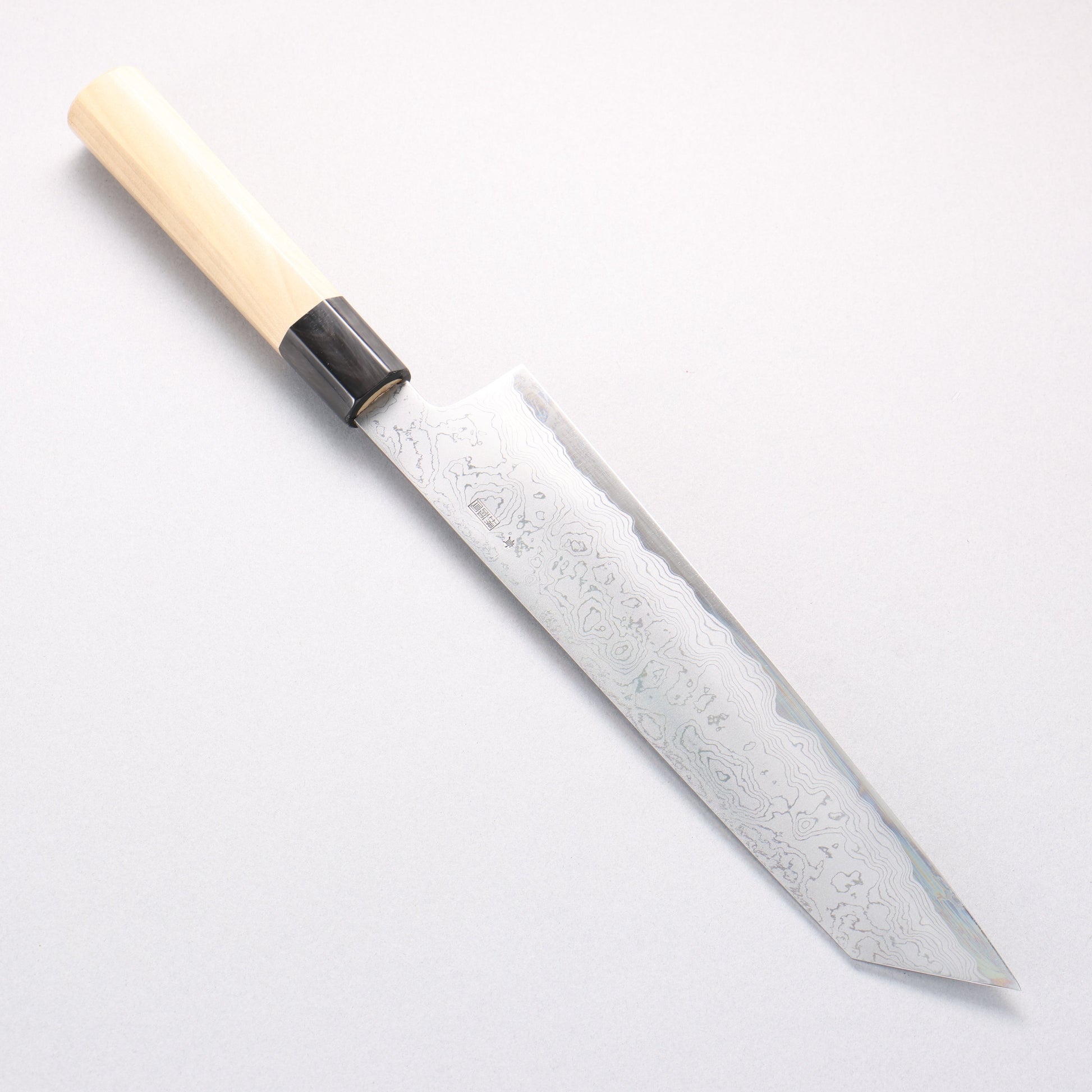 菊月 青一鋼 ダマスカス 切付牛刀包丁 240mm 朴柄 - 清助刃物
