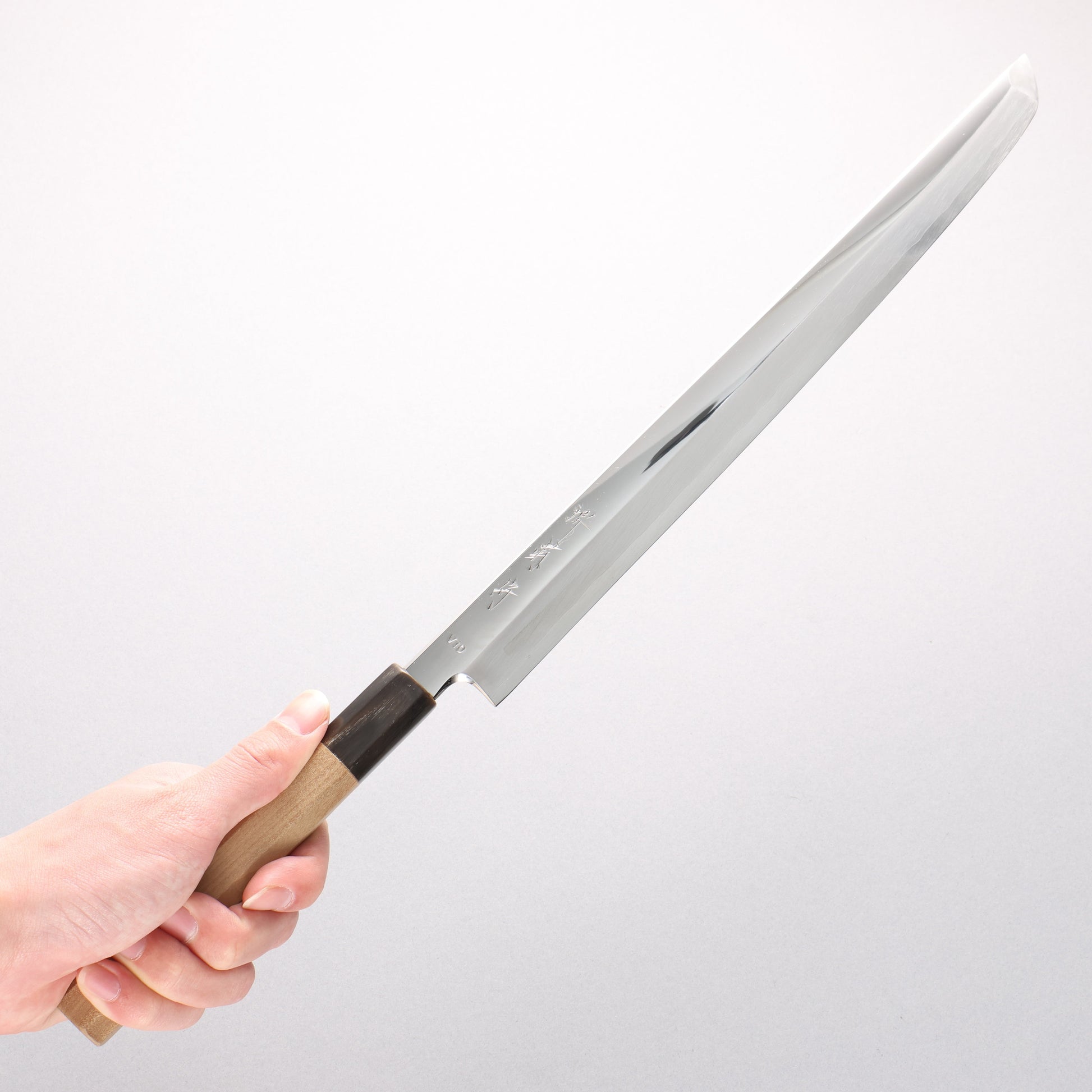 堺 菊守 V金10号 鏡面仕上げ 先丸蛸引包丁 300mm 朴柄 - 清助刃物