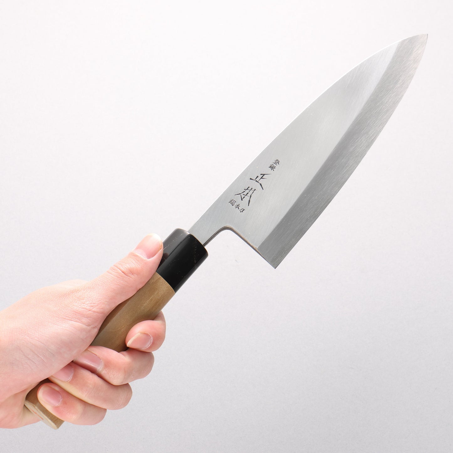正本総本店 本霞 白ニ鋼 出刃包丁 朴柄 - 清助刃物