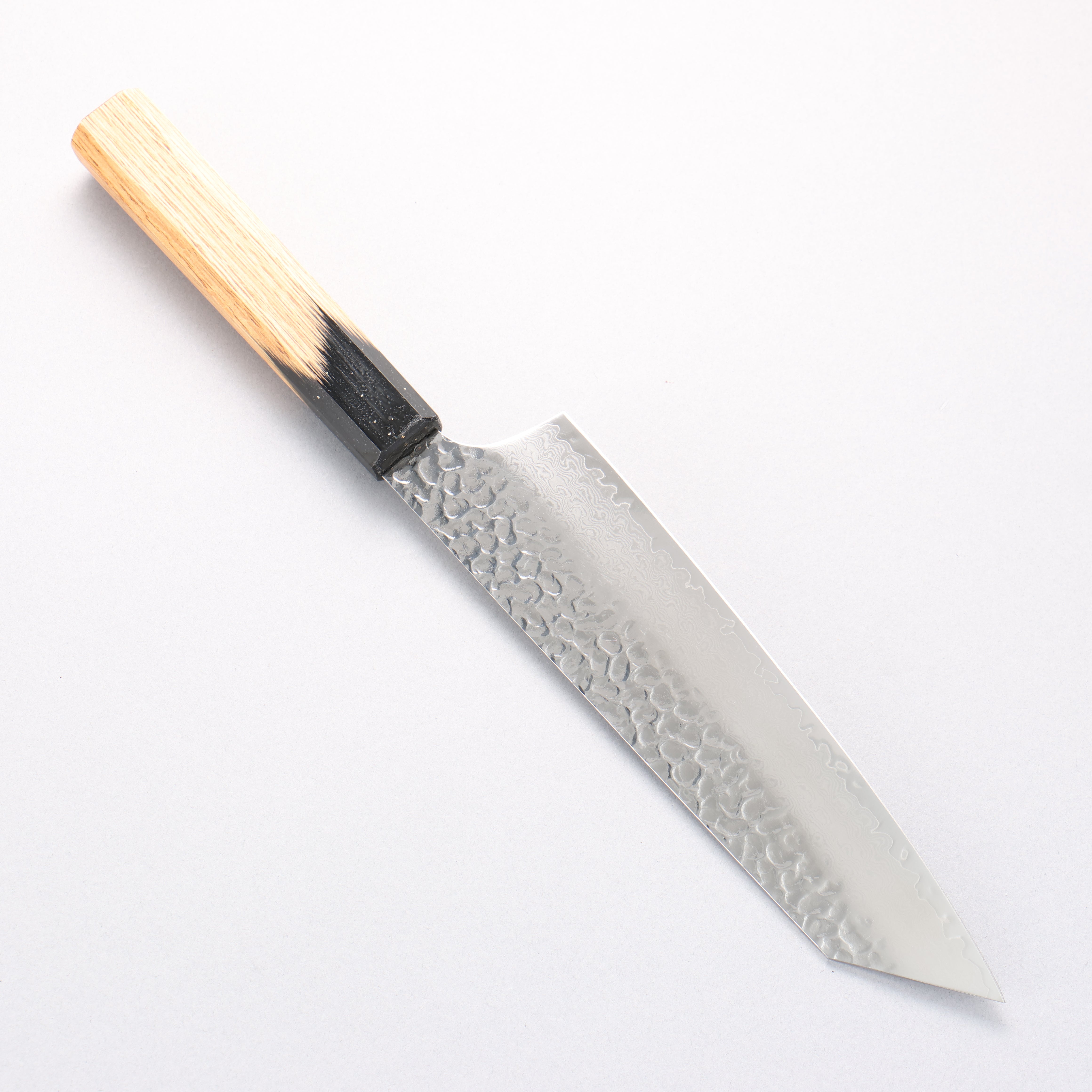 堺 孝行 V金10号 33層ダマスカス 剣型牛刀包丁 190mm 樫の木漆塗り(黒伸)柄 - 清助刃物
