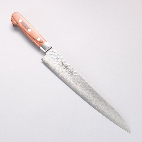 堺白鶴作　筋引　包丁　VG10ダマスカス　8寸 堺 孝行 V金10号 17層ダマスカス 筋引包丁 240mm – 清助刃物 Japan