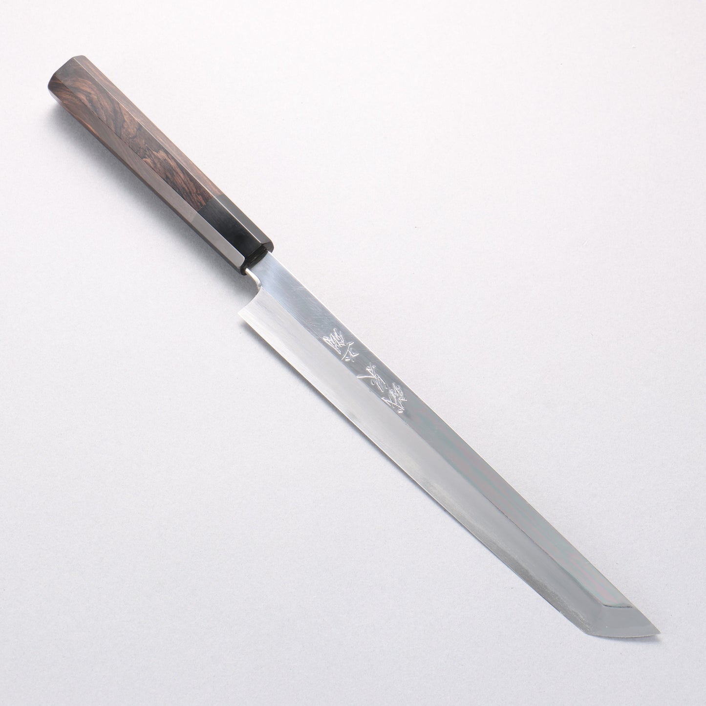 鐵泉 田中作 玉鋼 先丸柳刃包丁 240mm 黒檀柄 鞘付き - 清助刃物